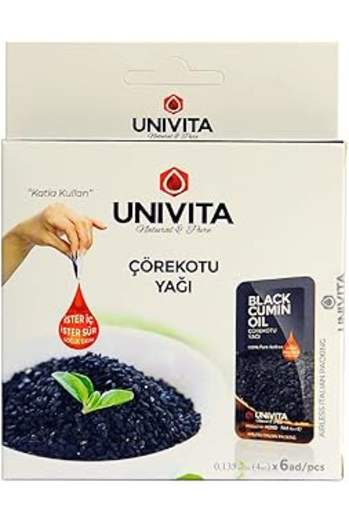 NETWORK ART Univita %100 Doğal Katkısız Çörek Otu Yağı - Saç Güçlendirici/Black Cumin Oil 4Ml X 6 Adet