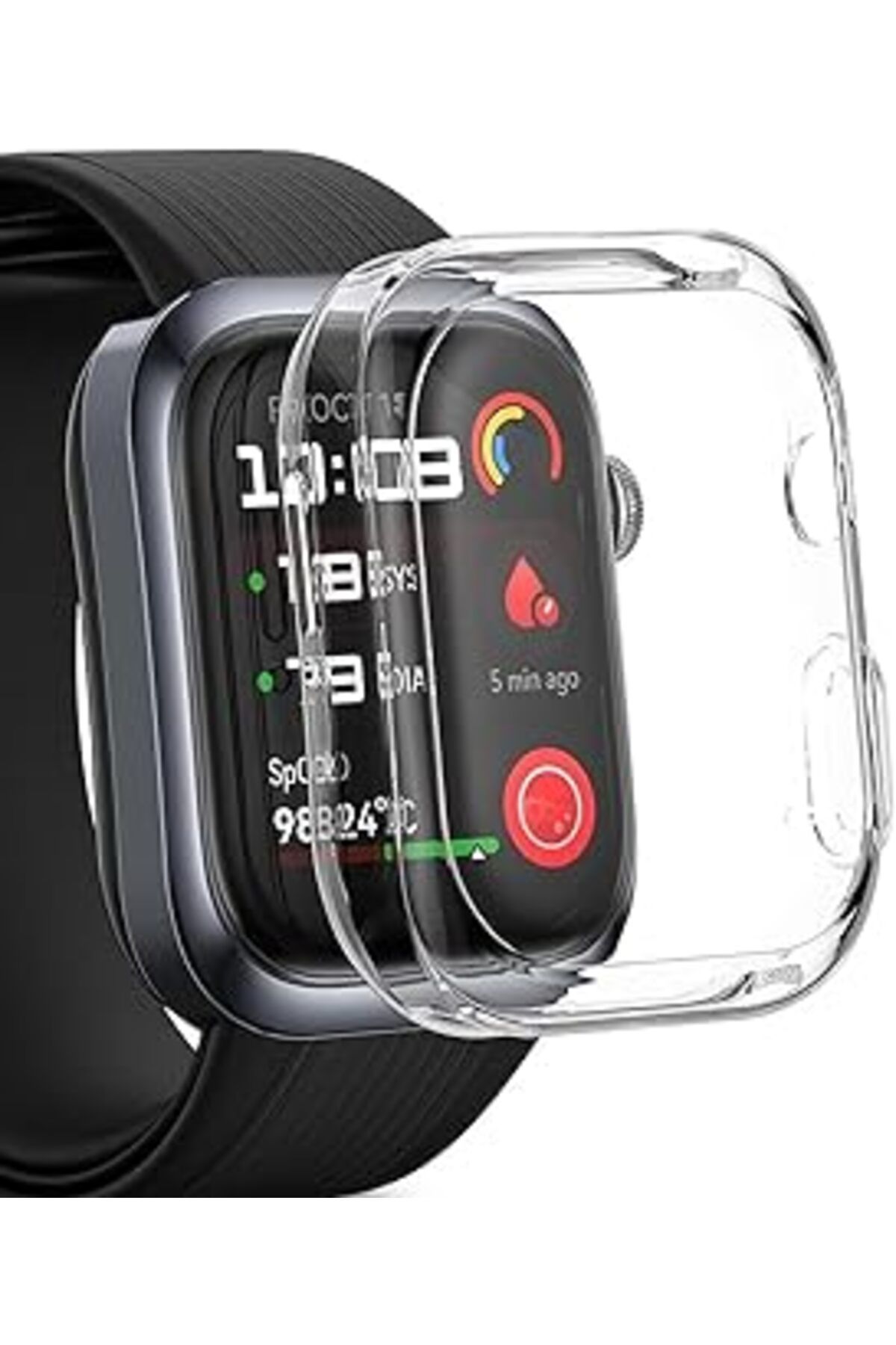 Qedii Microsonic Huawei Watch D2 Kılıf 360 Full Round Soft Silicone Şeffaf [Watch D2 Ile Uyumlu Kılıf - Ş