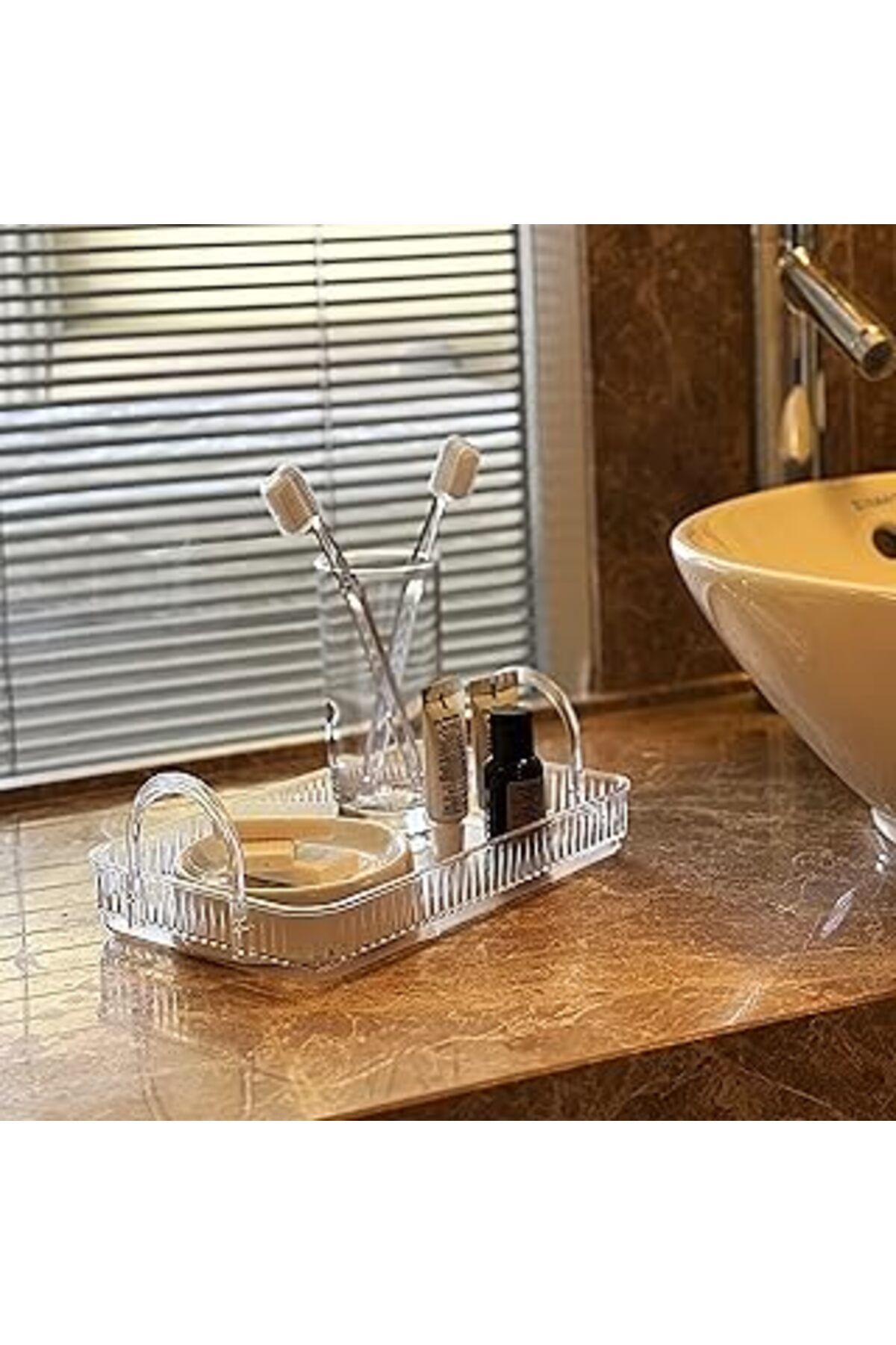 ASİTAN Banyo Düzenleyici Organizer Banyo Rafı (Şeffaf)