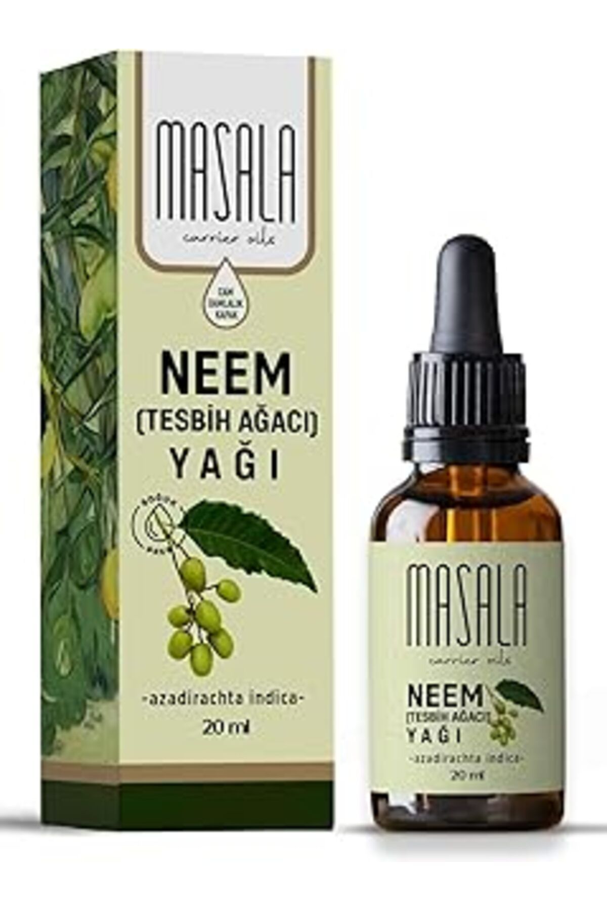 ASİTAN Masala Tesbih Ağacı Yağı 20 Ml. Soğuk Pres Neem Yağı (Neem Carrier Oil)