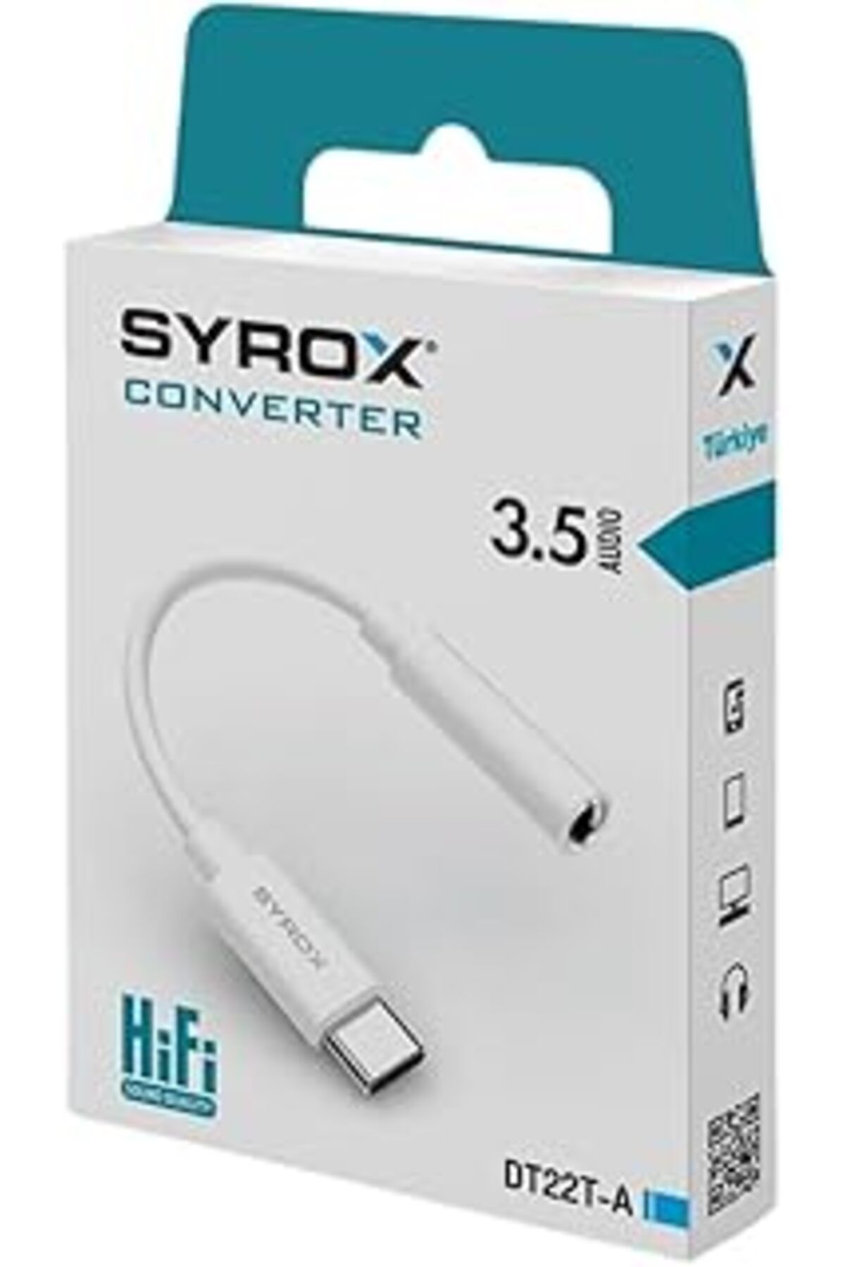 Pazarcan Syrox Type-C Uyumlu Kablolu Kulaklık Çevirici Type-C To Headphone Jack Aux Çevirici Dt22T-A