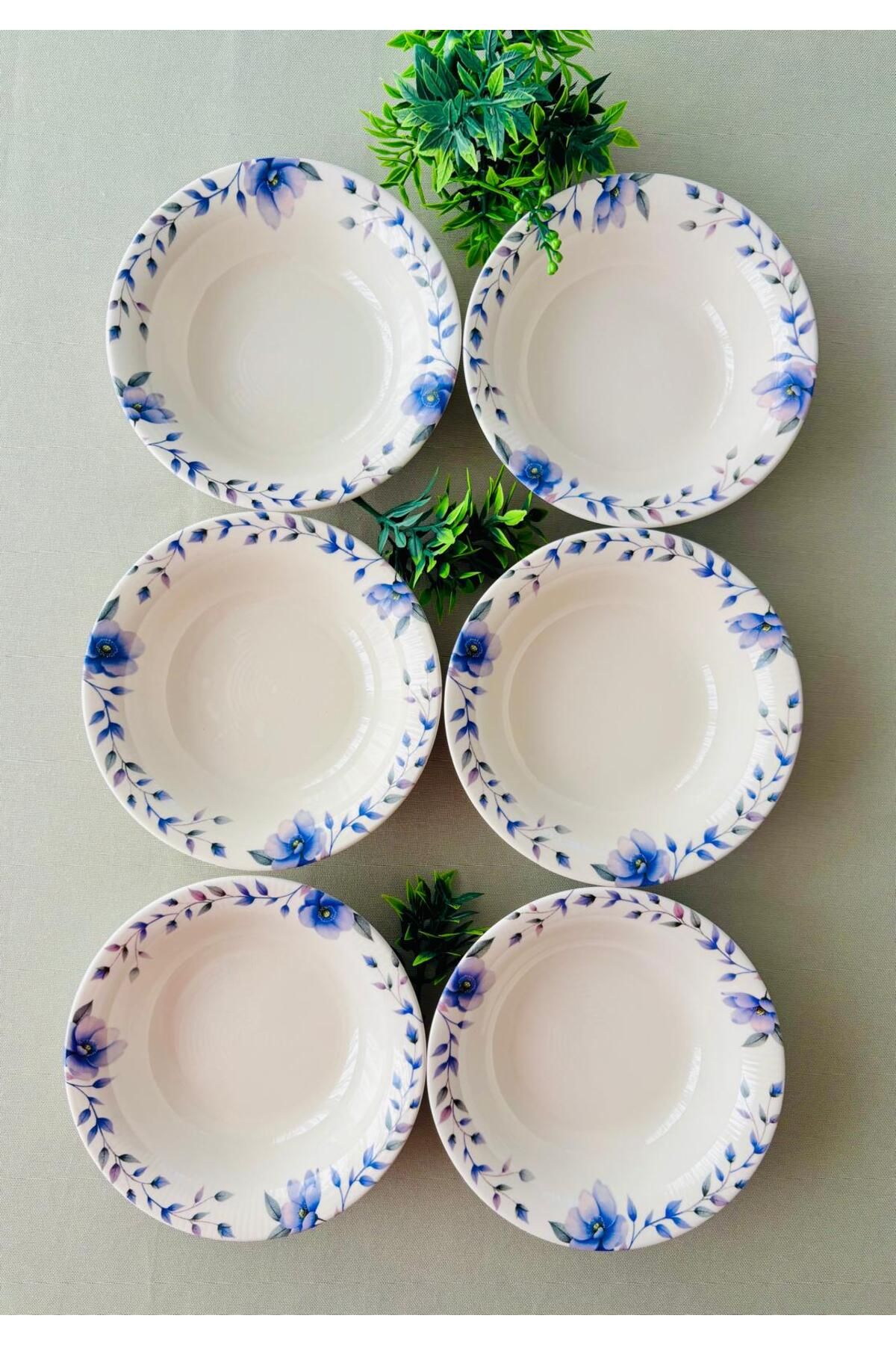 VENÜS HOME DECORATION Mor Menekşe Model Modern 6 Adet Çorba kasesi