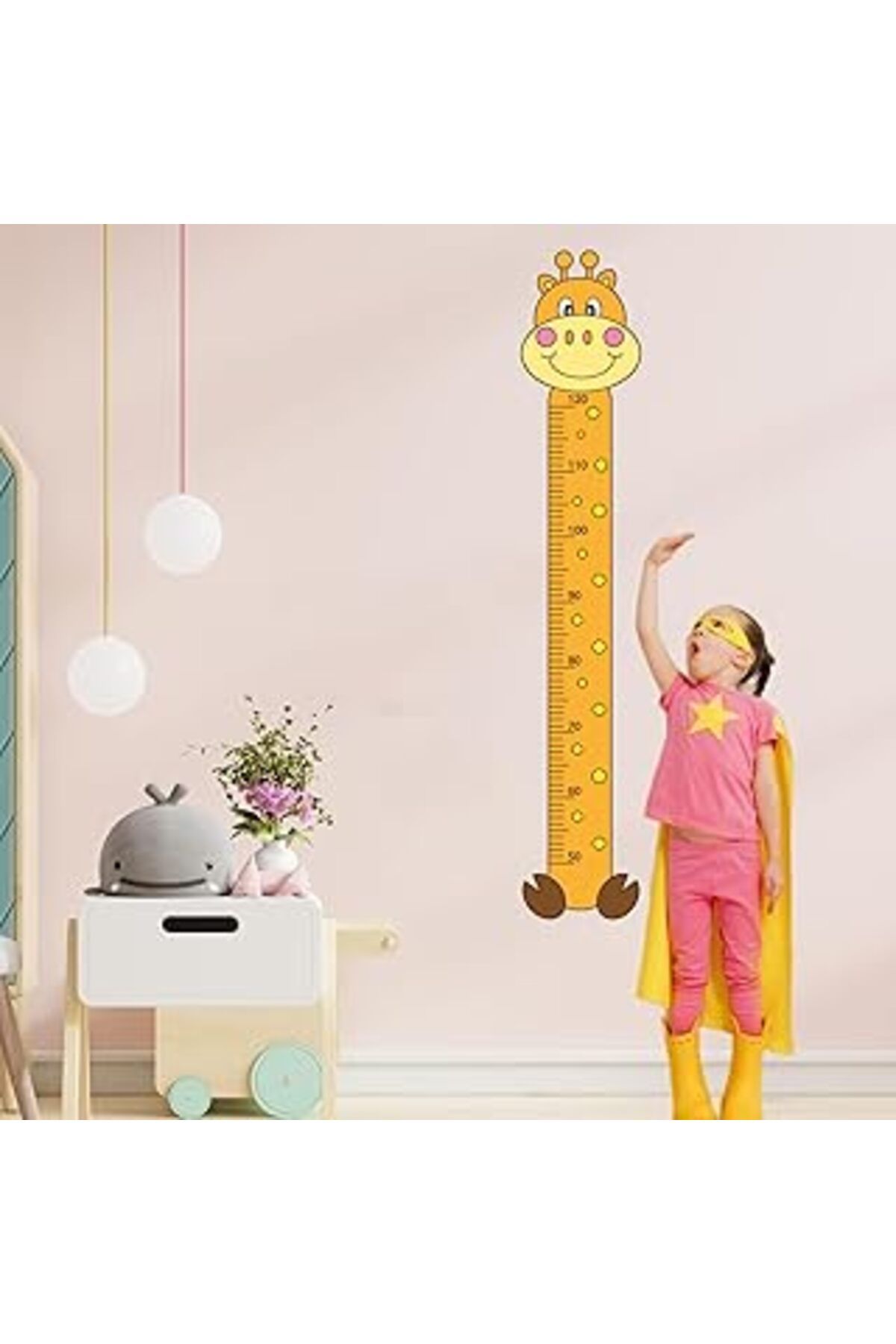 ASİTAN Kreadecor Zürafa Desenli Boy Ölçer Sticker - Bebek Ve Çocuk Odası Boy Cetveli