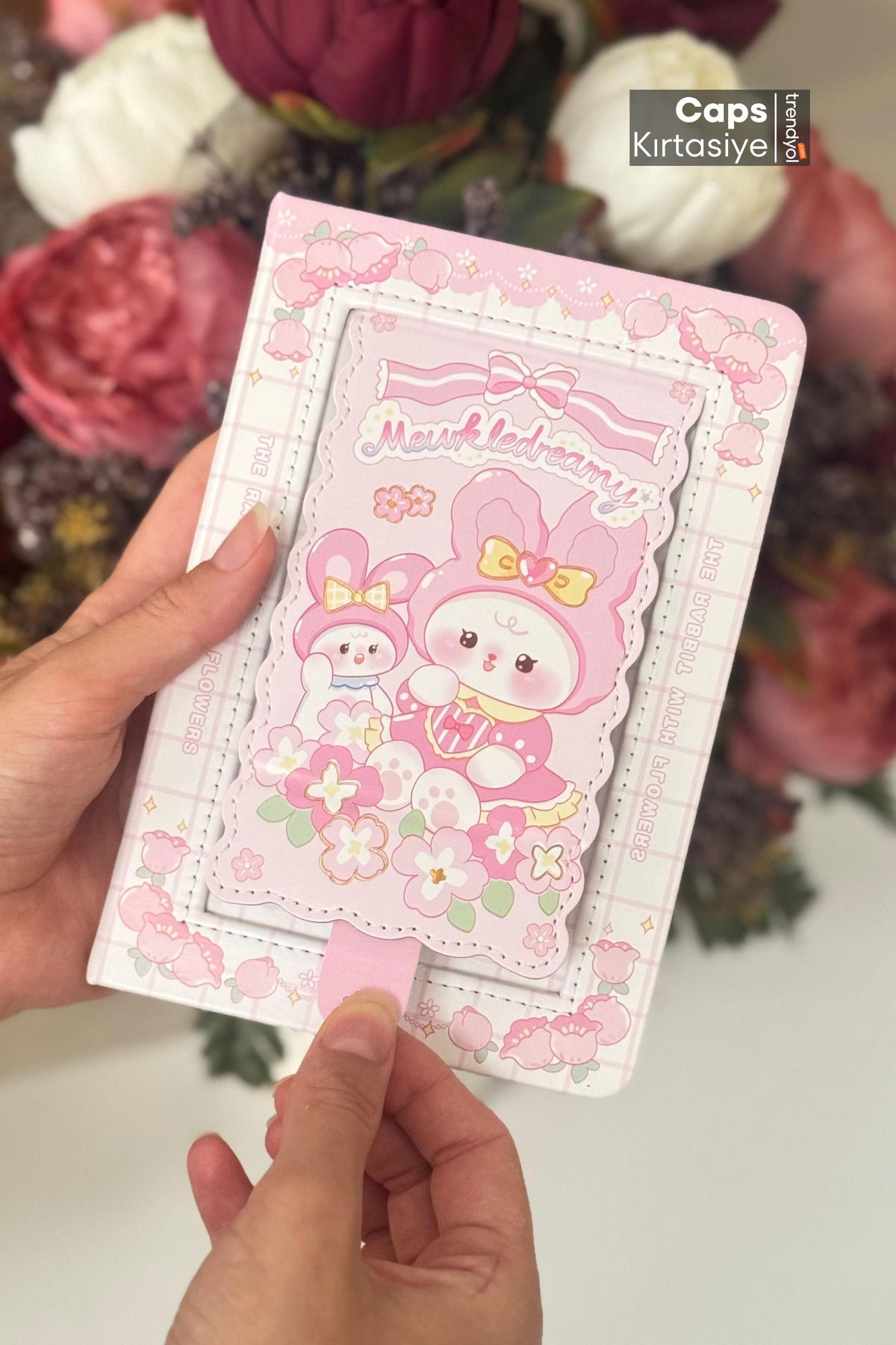 caps anlarınızı paylaştığınız ortağınız Aynalı Tavşan Temalı Planlayıcı Konsept Defter - Aynalı Bloknot - 80 Yaprak - Mewkledreamy