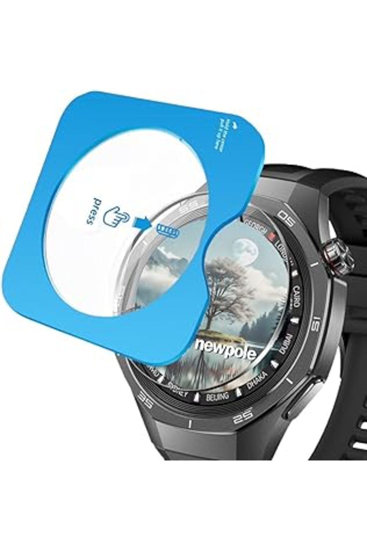 Qedii [huawei Gt5 Pro 46mm Için Takma Aparatlı Cam] Newpole Watch Ekran Koruyucu Kırılmaz Cam Yüksek Hass