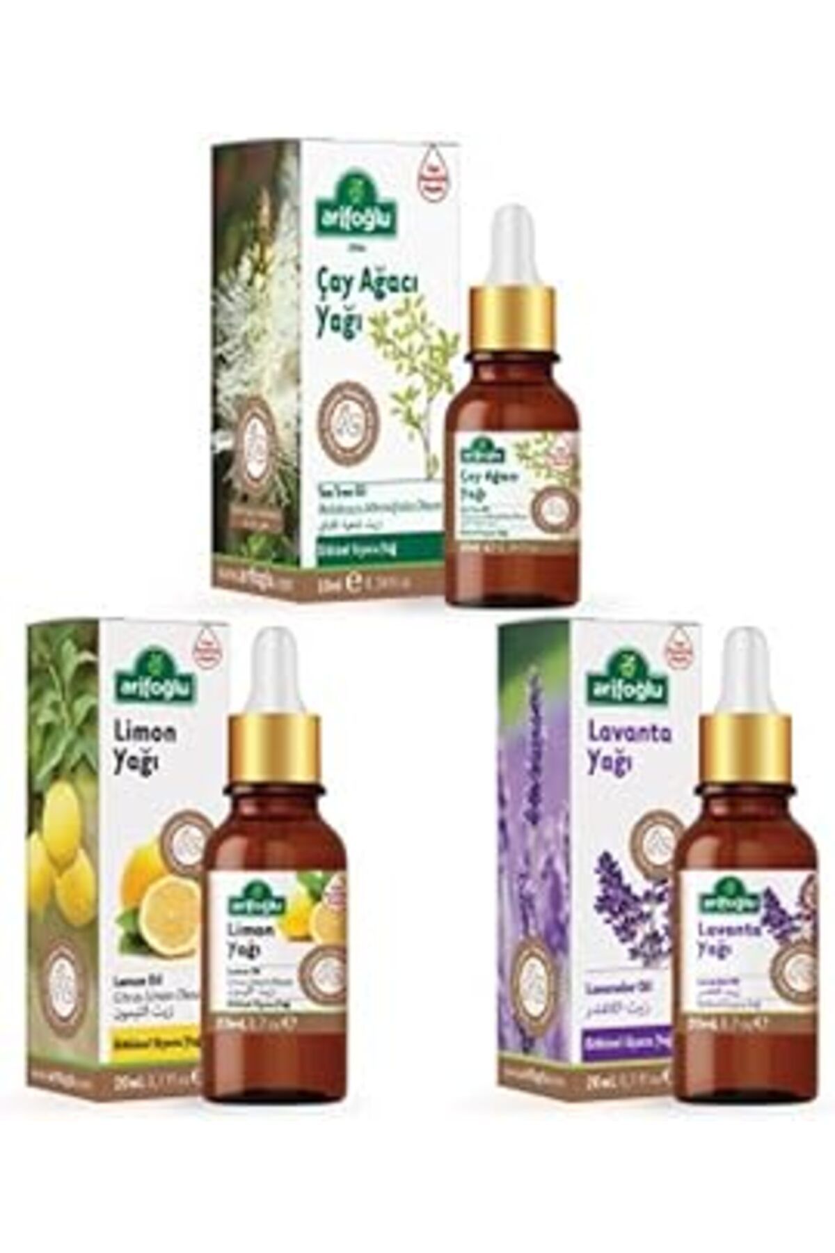Pazarcan Çay Ağacı Yağı 10Ml + Lavanta 20Ml + Limon Yağı 20Ml