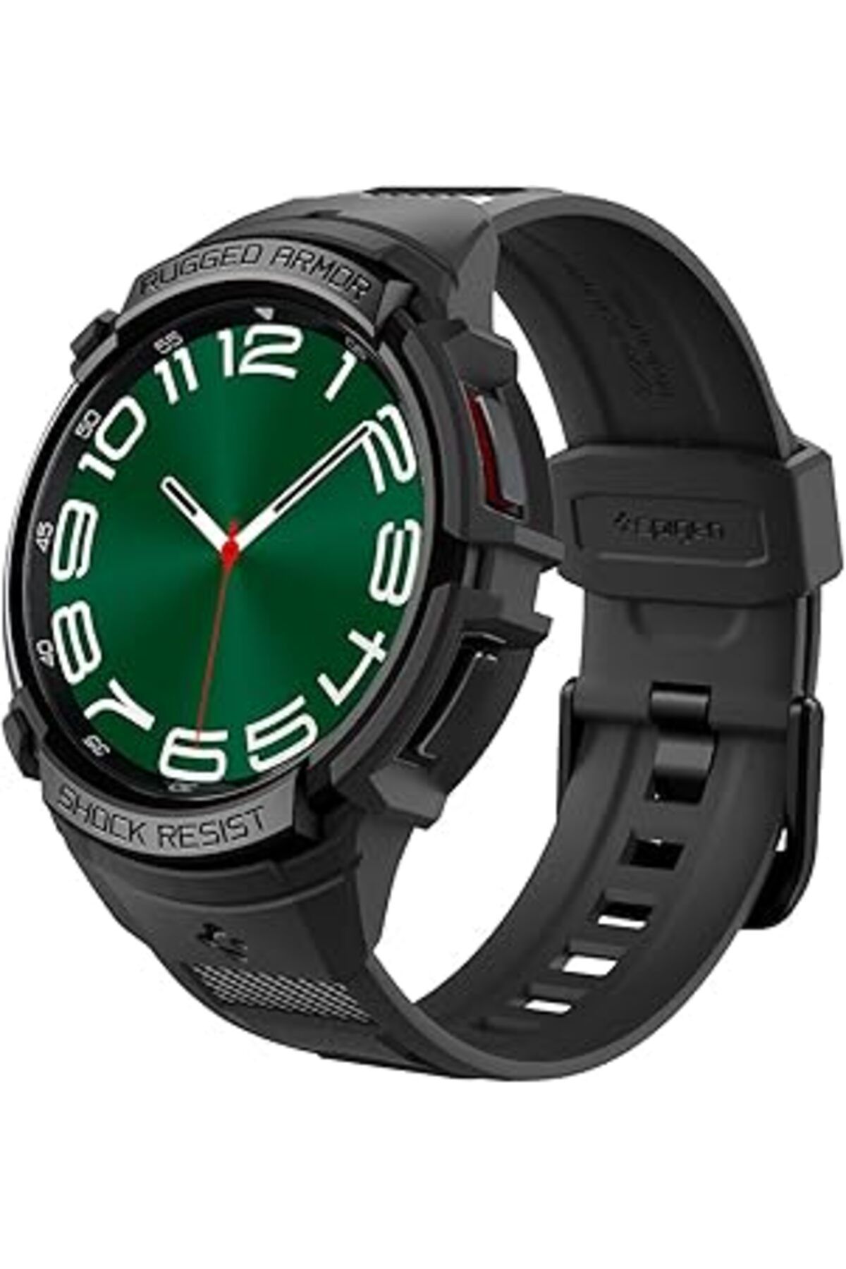 Pazarcan Ile Uyumlu Galaxy Watch 6 Classic (47Mm) Kılıf & Kordon Kayış Rugged Armor Pro Black - Acs06488