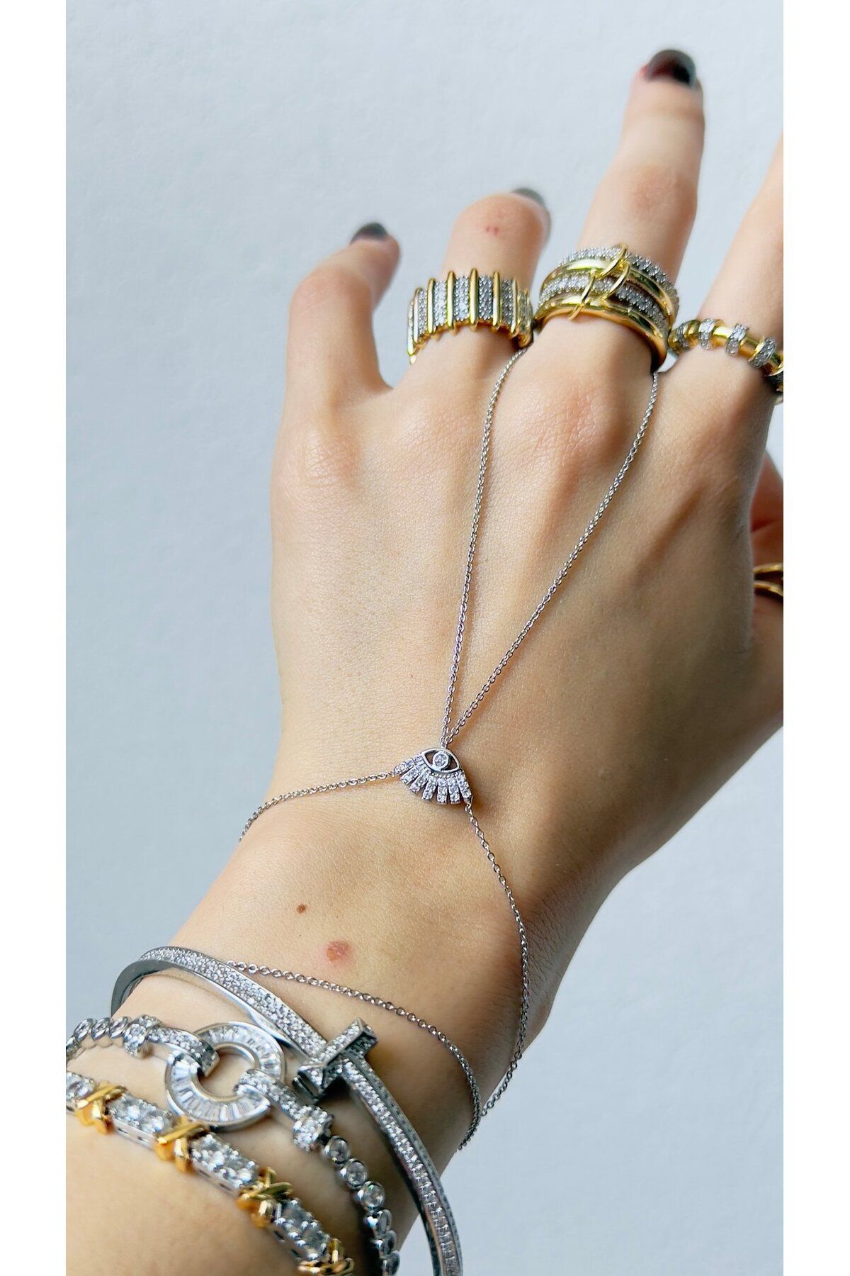 mercanjewelry VİP Marka Model Göz Detay Silver Şahmeran