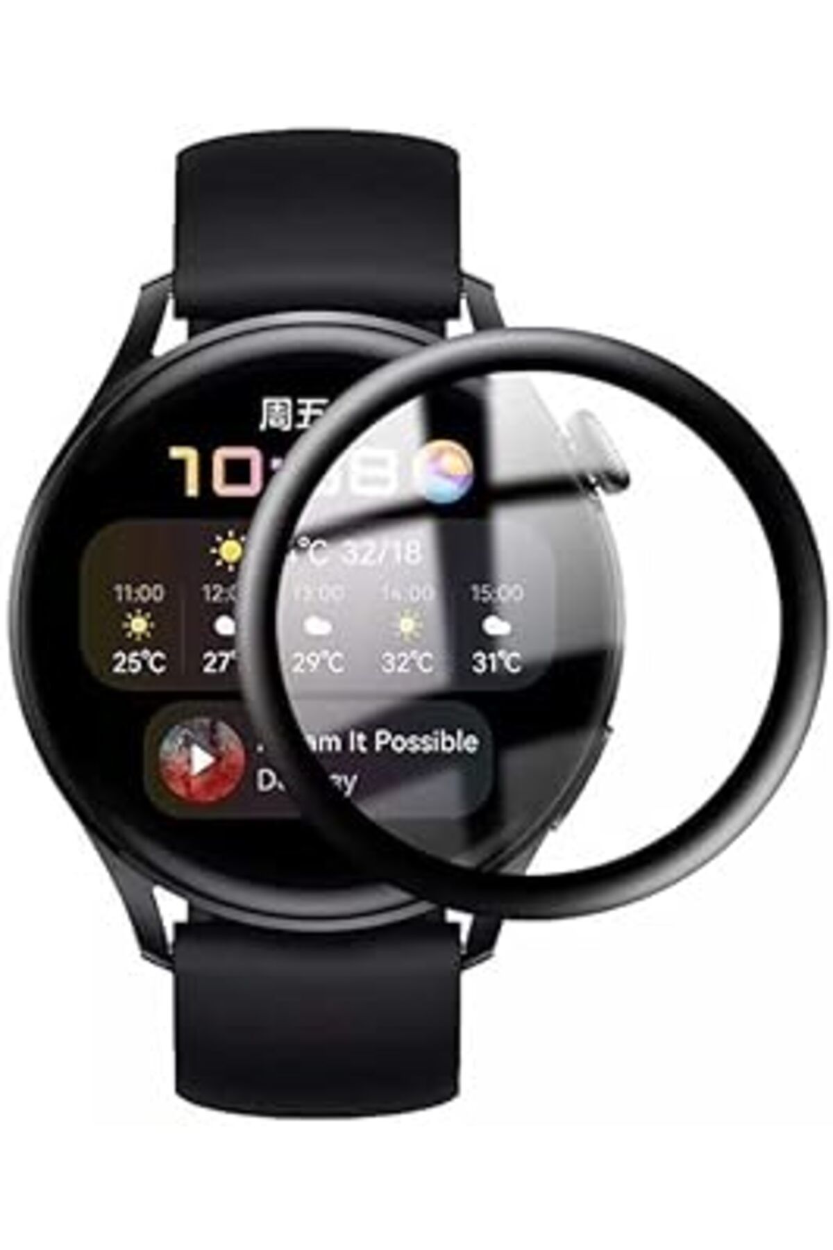 Pazarcan Galaxy Watch 4 Ile Uyumlu 41Mm Ekran Koruma Tam Kaplayan Kavisli Ekran Koruyucu Nano Pet