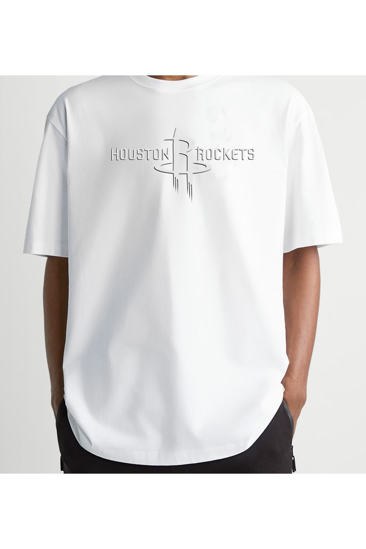 lewibafashion HOUSTON ROCKETS BASKILI OVERSİZE KOMBİN TSHİRT, ŞAPKA