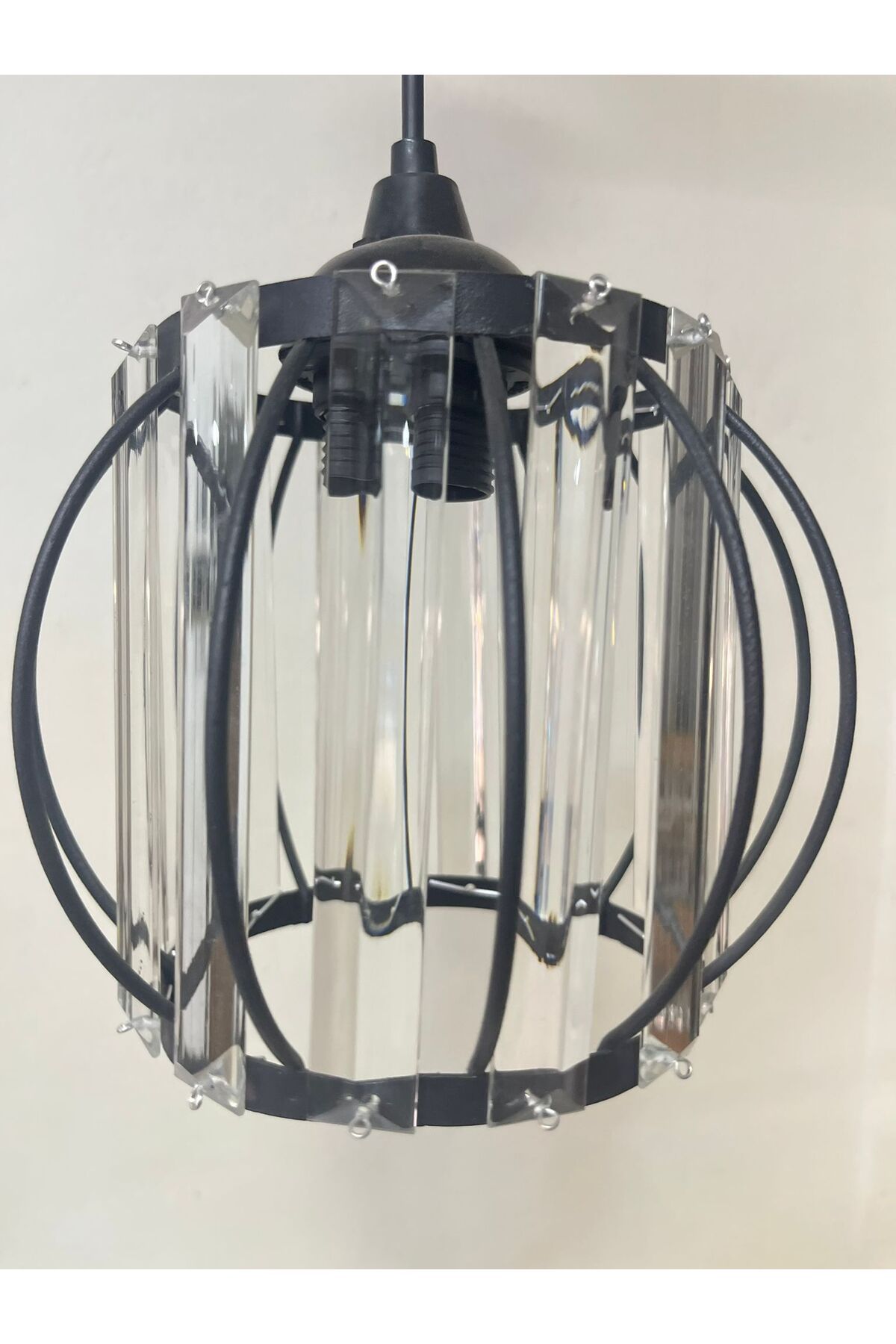 TIGEA Accessories TAŞLI CAM OVAL TEKLİ MODER SALON SARKIT AVİZE