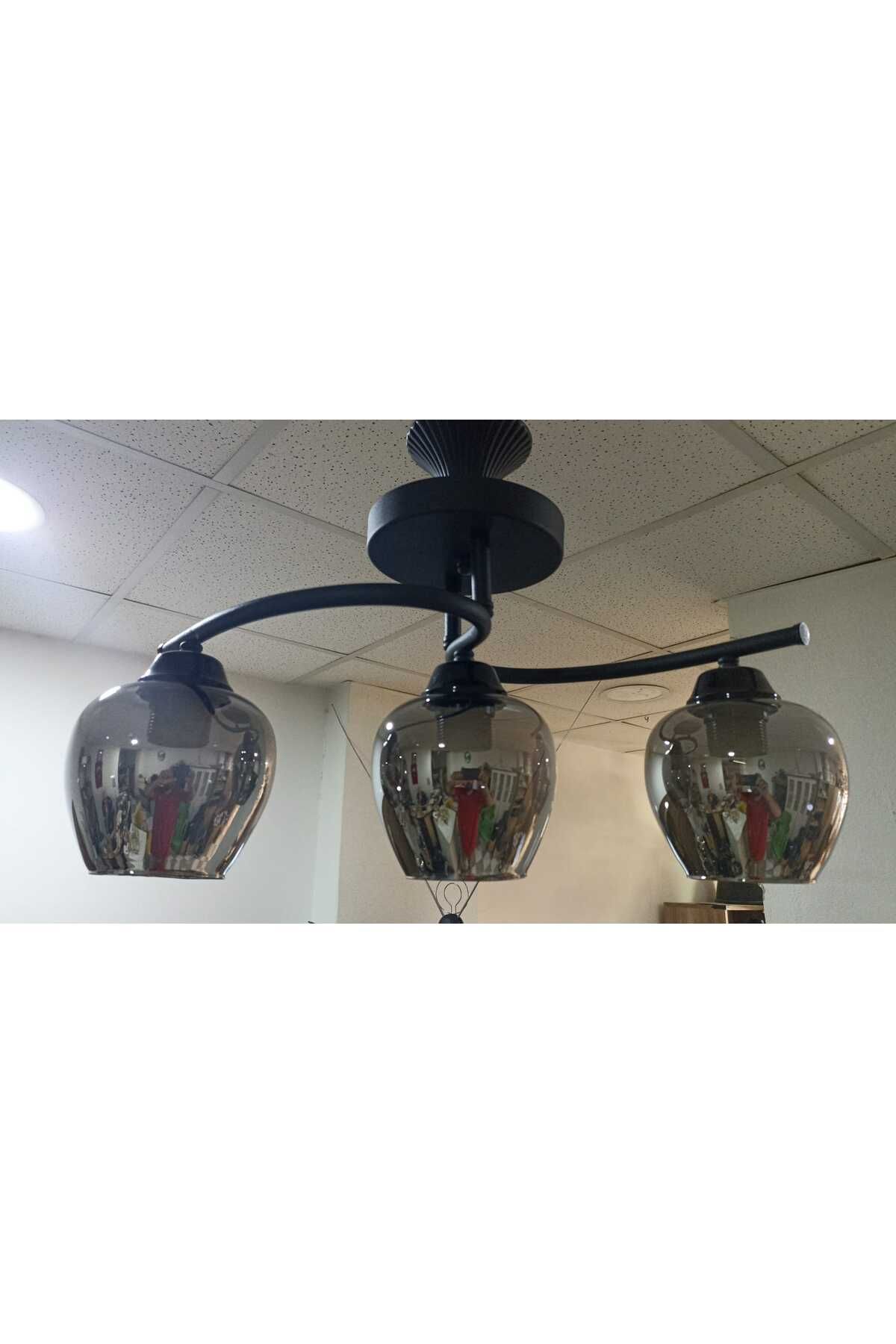TIGEA Accessories FUJİ ÜÇLÜ CAM SALON MUTFAK S TİP MODERN AVİZE