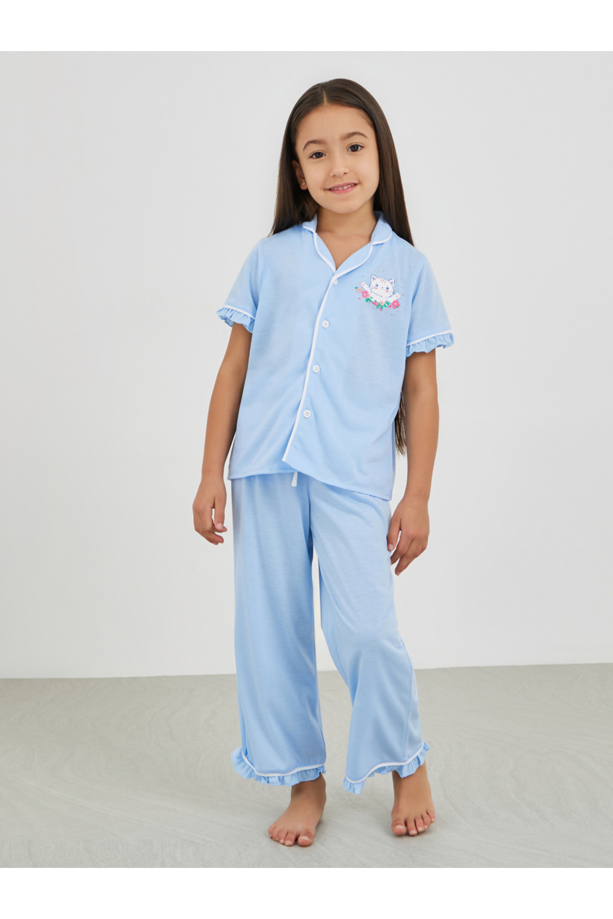 Styli Printed Buttoned Shirt and Pyjama Set
