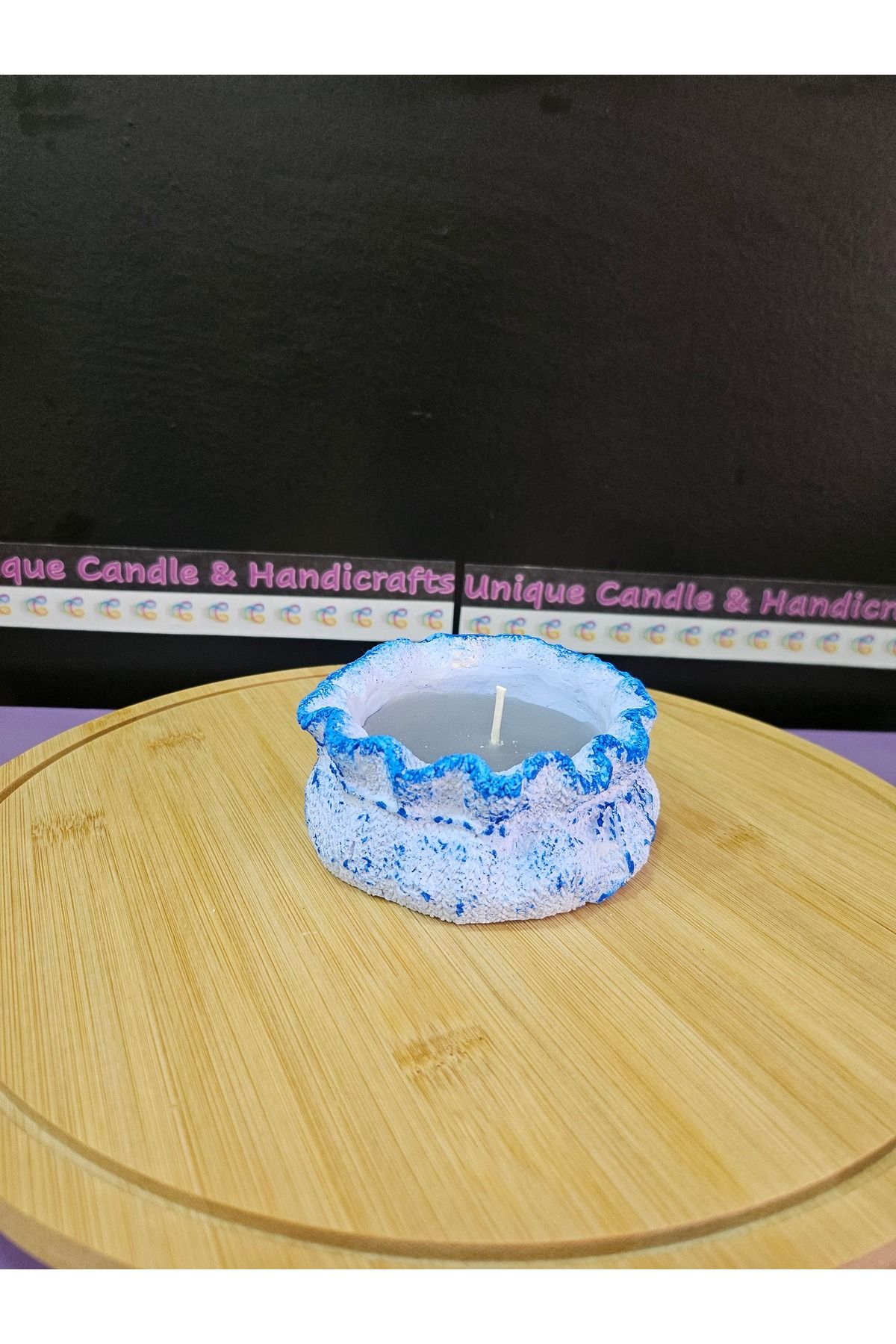 NO BRAND Dantel Desenli Saksı içinde Mum