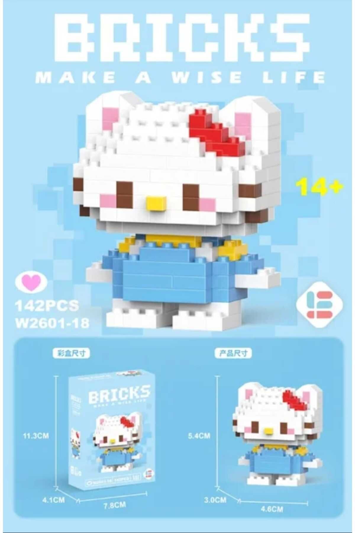 Kaptan Mavi Sanrio Hello Kitty Bricks Karakter Figür Oyuncak 3D Yapboz Puzzle Yapı Oyuncakları