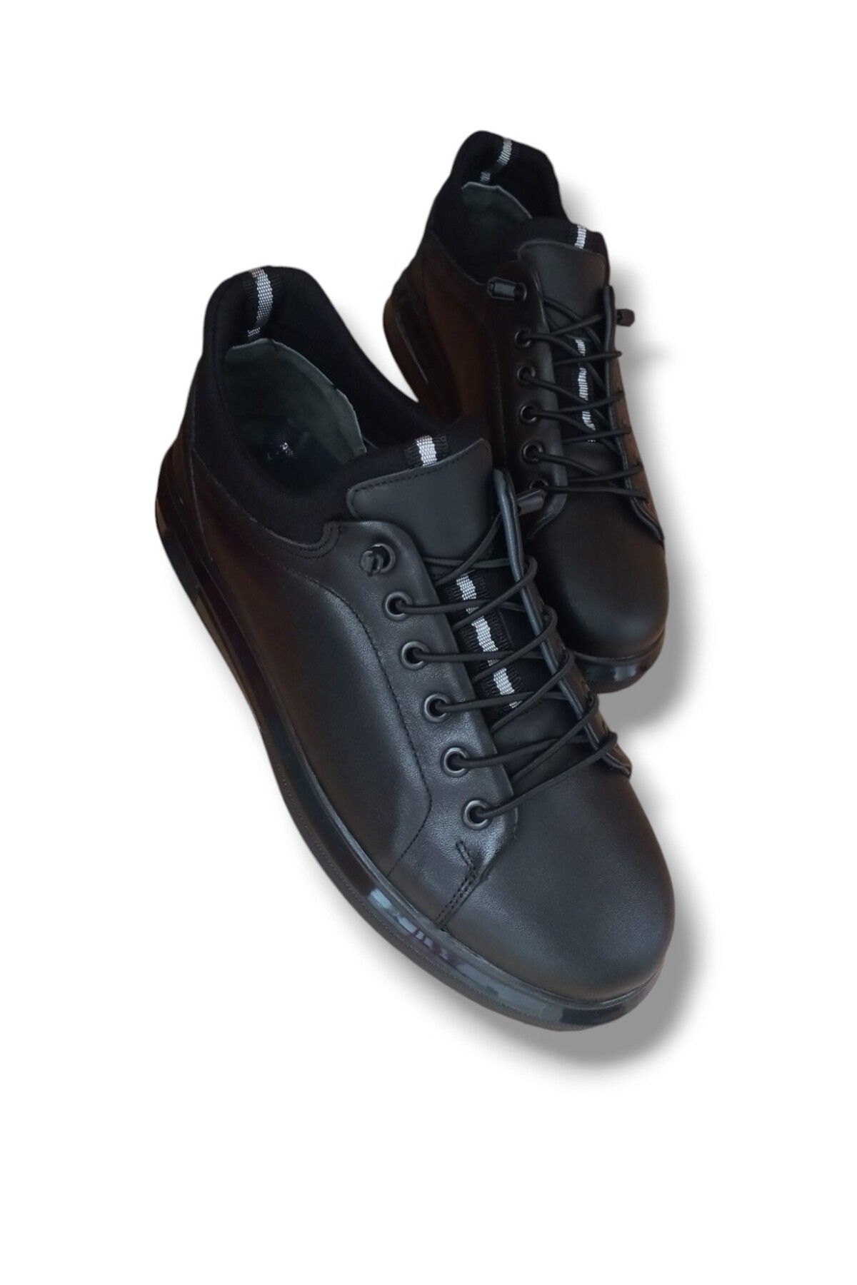 Growish GR226 Hakiki Deri Günlük Kullanım Mat Siyah Erkek Sneaker Ayakkabı