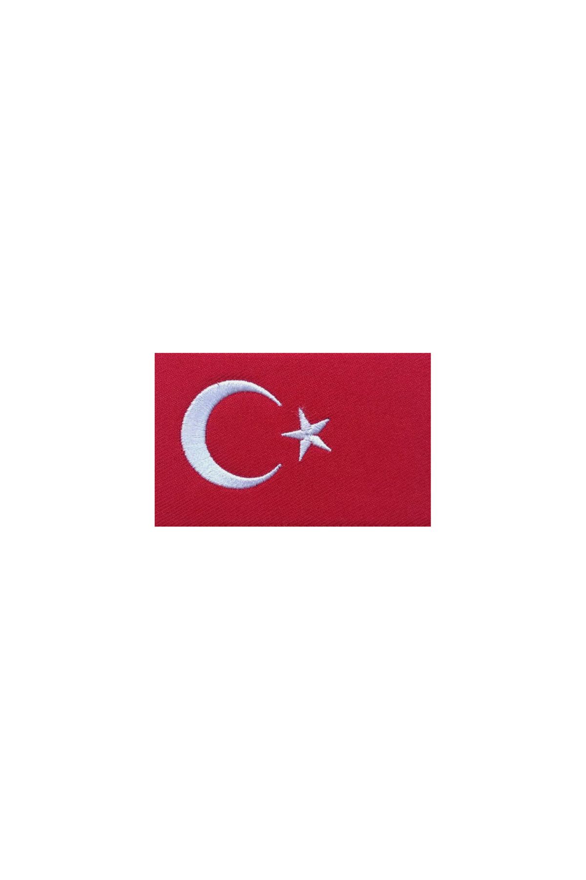 NAKIŞ ATÖLYESİ Türk Bayrak 5 X 7 Cm Patch Yama Dikilebilir Arma Nakış Ip