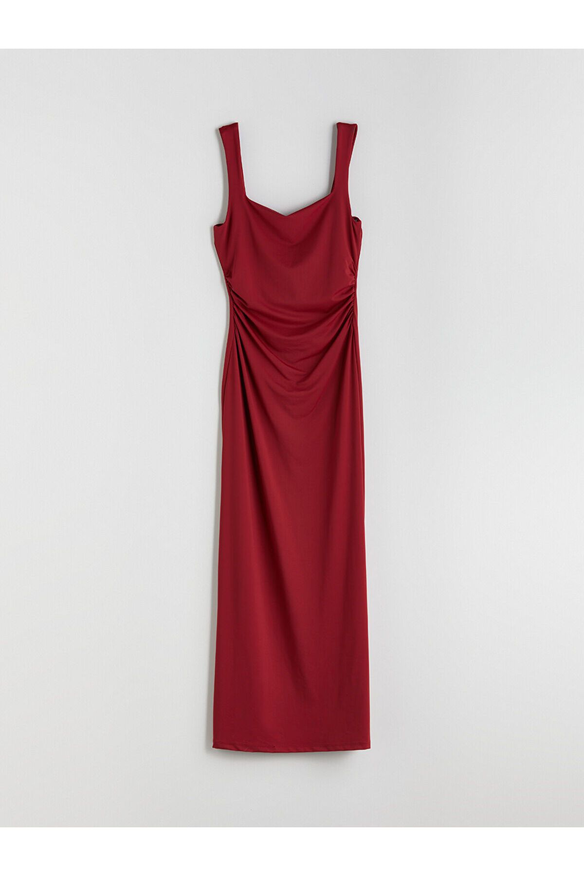 LC Waikiki Kare Yaka Büzgülü Bodycon Elbise