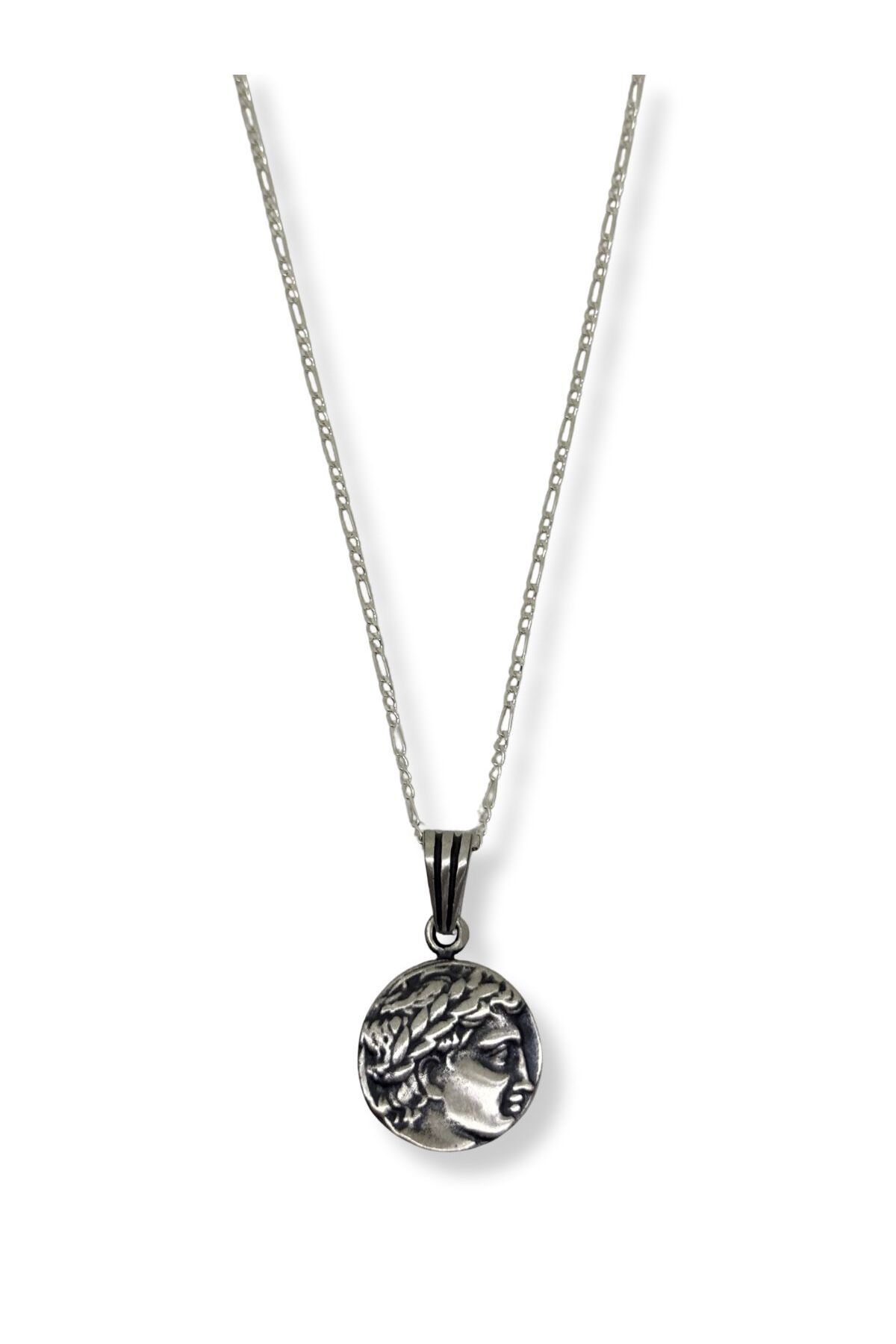 oya silver Mytilene Antik Coin Para Kolye 1.9x3 cm