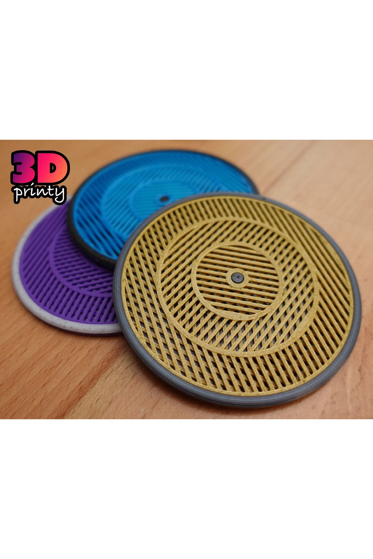 Vision Craft Hareketli Moiré Desen Coaster (3 Adet)