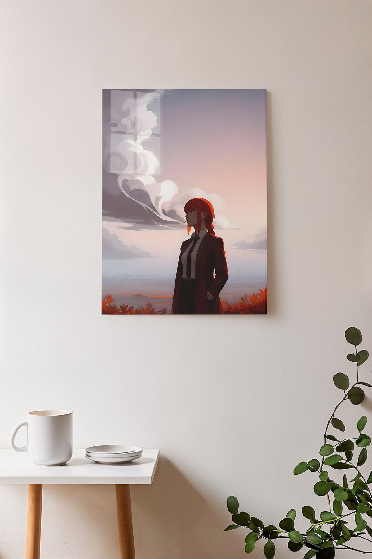 Ayabak Metal Poster Anime Chainsaw Man Makima - Dekoratif Metal Poster - Hediyelik Çerçevesiz Tablo