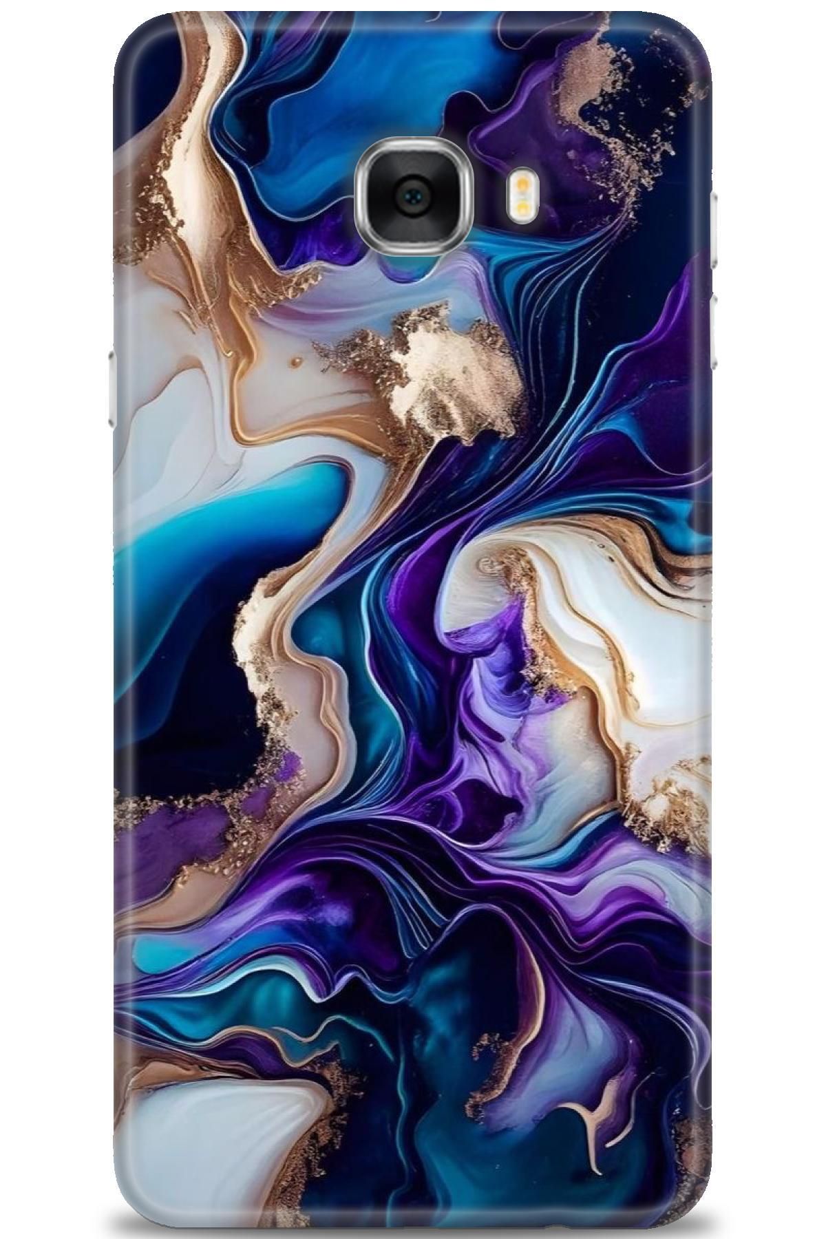 CooperTech Samsung Galaxy C7 İle Uyumlu HD Baskılı Desenli Silikon Kılıf - 48