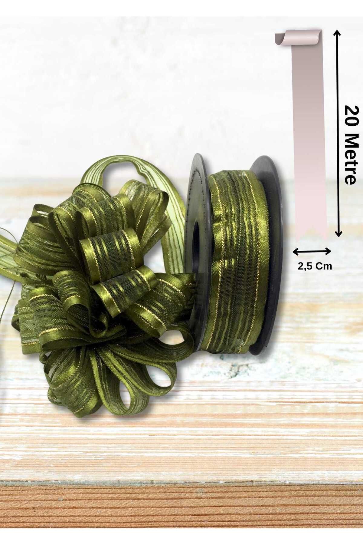 EL İŞİ DİY CRAFT Çekme Kurdele 2,5 cm x 20 metre El İşi, Hediye Paketleme, DIY, Süsleme İçin Fiyonk Yapımına Uygun