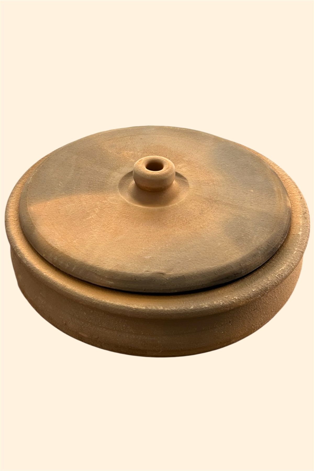 AdenArt Orta Boy Kapaklı Toprak Güveç-fırın Kabı- Fırın Tepsisi 33 Cm 5-6 Kişilik Ateşe Dayanıklı