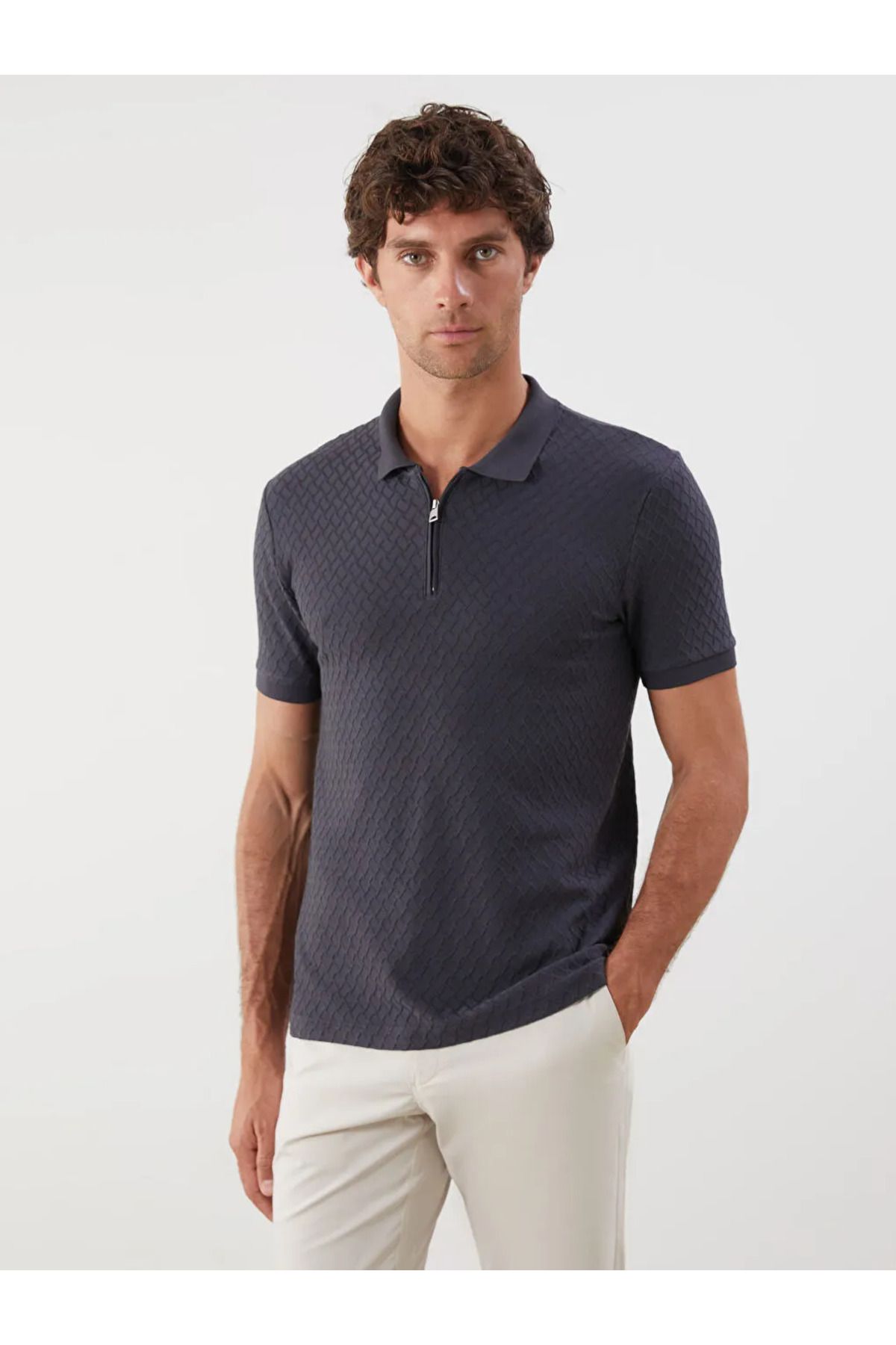 LC Waikiki LCWAIKIKI Classic Antrasit Polo Yaka Erkek Tişört