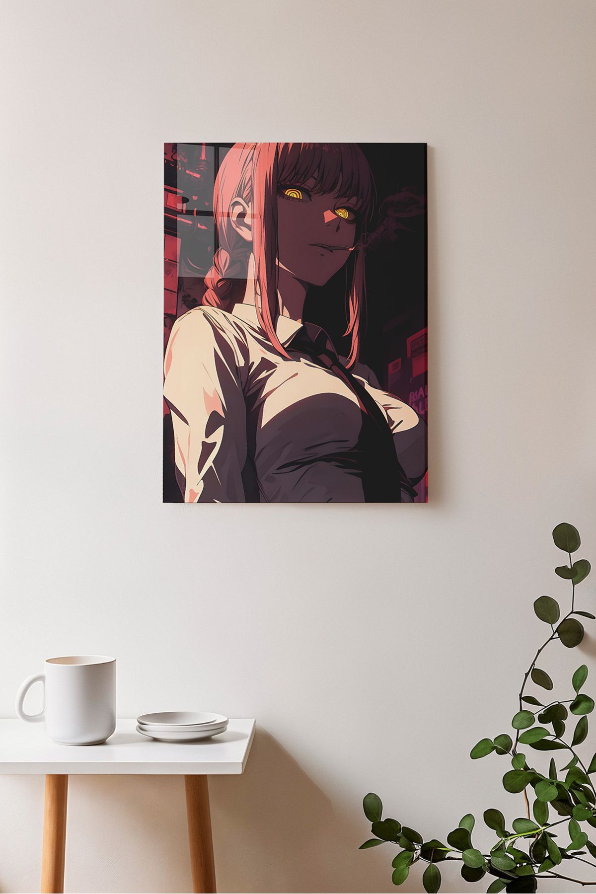 Ayabak Metal Poster Anime Chainsaw Man Makima - Dekoratif Metal Poster - Hediyelik Çerçevesiz Tablo