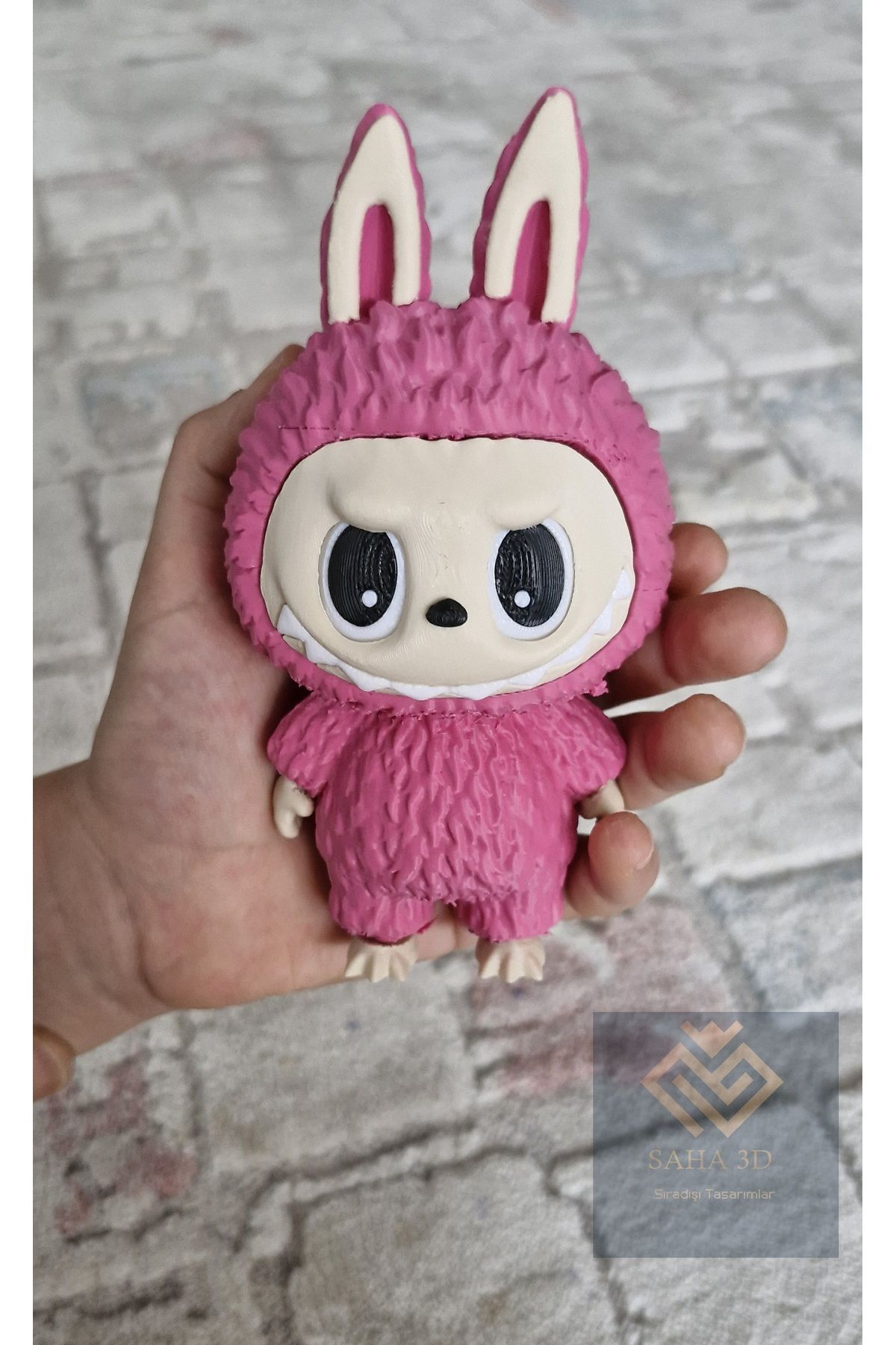 SAHAA Labubu figür pembe renk 13 cm