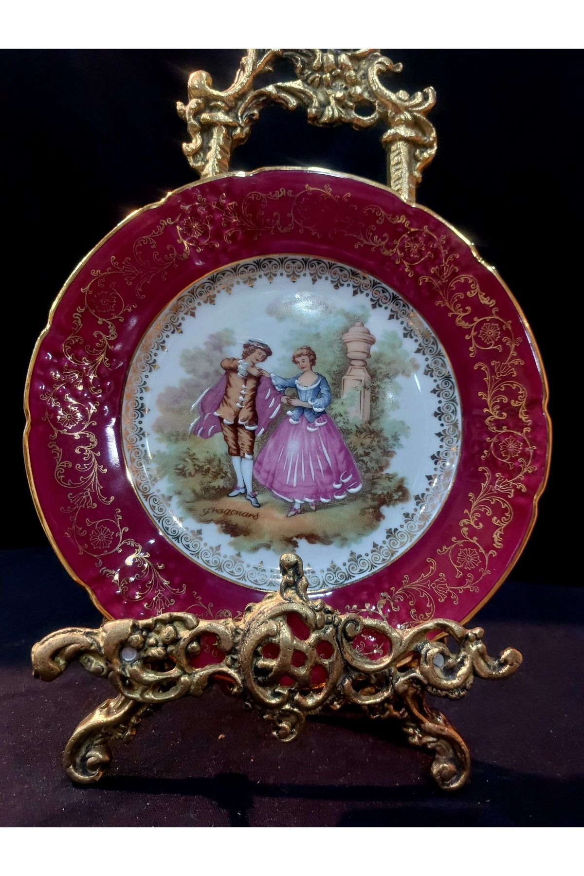Dedemin Antikaları Antika Vintage Limoges France Fragonard İmzalı Dekoratif Duvar Tabağı