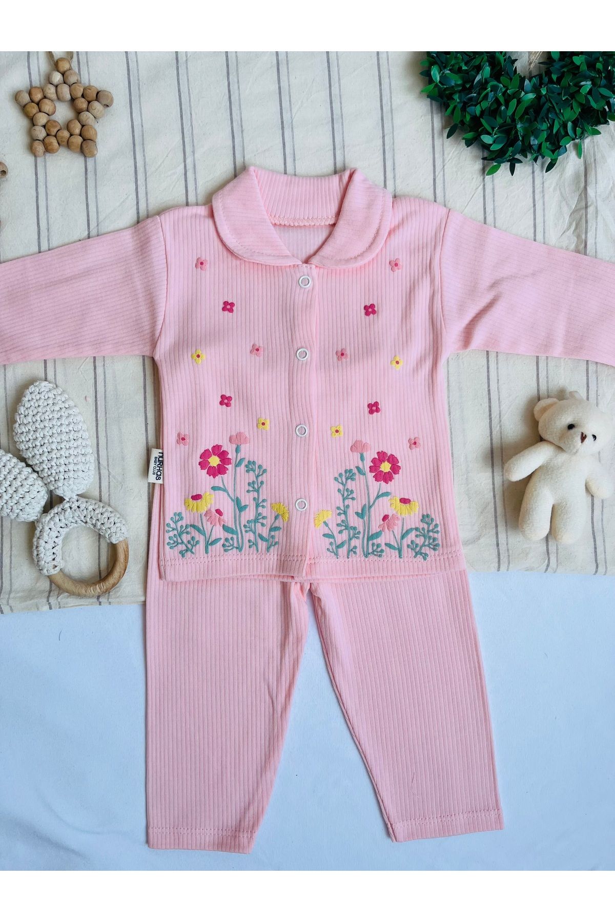 Ozer Baby Store Kabartma Çiçek Baskılı Takım