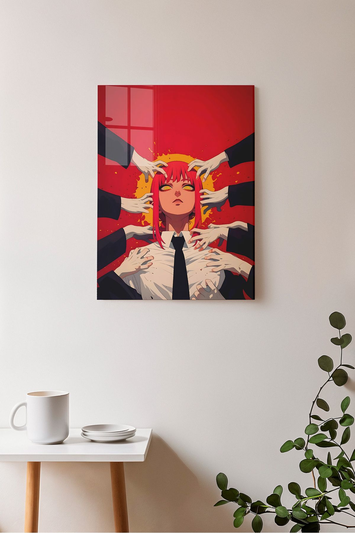 Ayabak Metal Poster Anime Chainsaw Man Makima - Dekoratif Metal Poster - Hediyelik Çerçevesiz Tablo