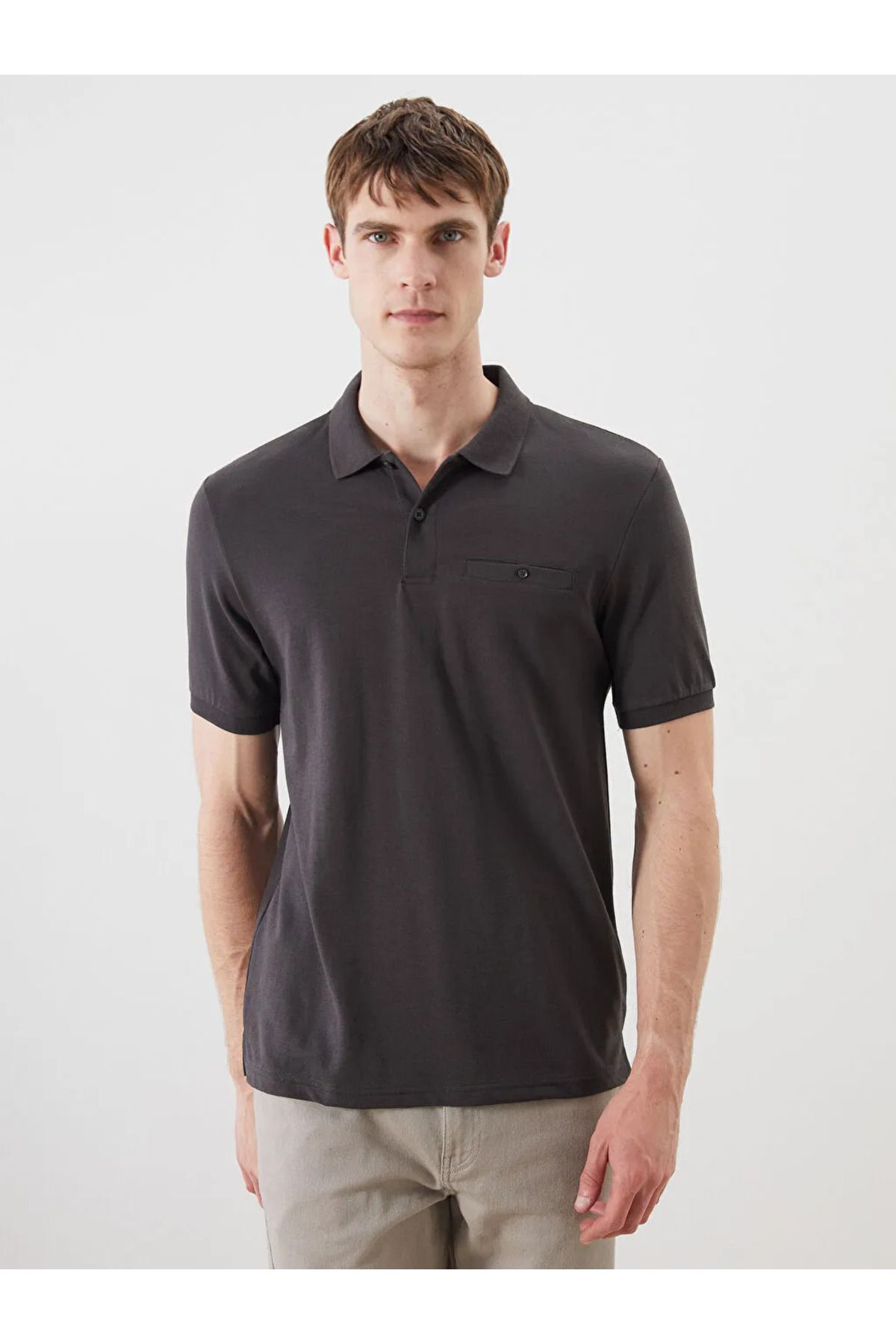 LC Waikiki LCWAIKIKI Classic Antrasit Polo Yaka Erkek Tişört