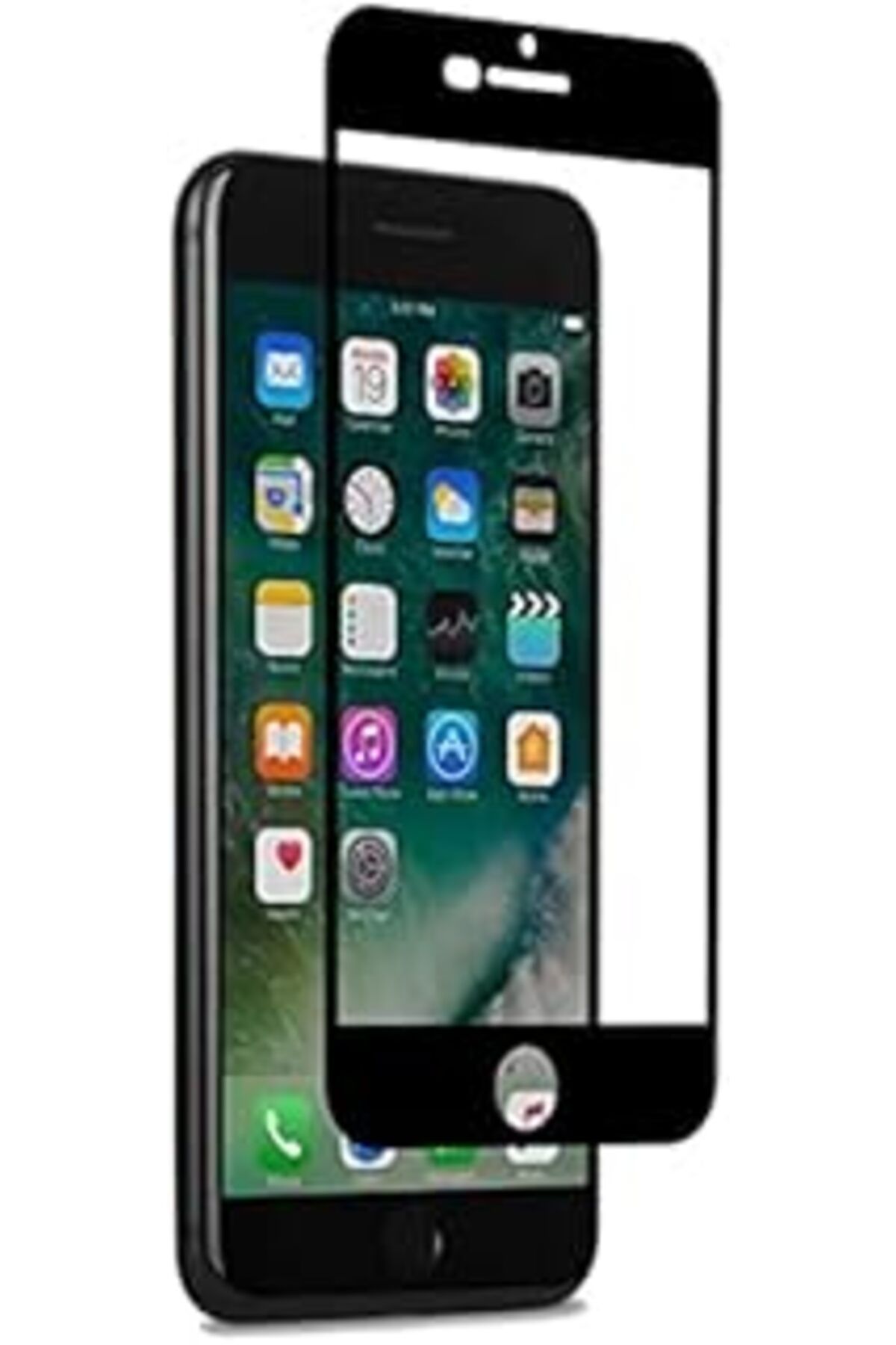 Qedii Happy Trend Apple Iphone 6 Plus Uyumlu Ekranı Tam Kaplayan Cam Ekran Koruyucu Kırılmaz Cam Full Cov