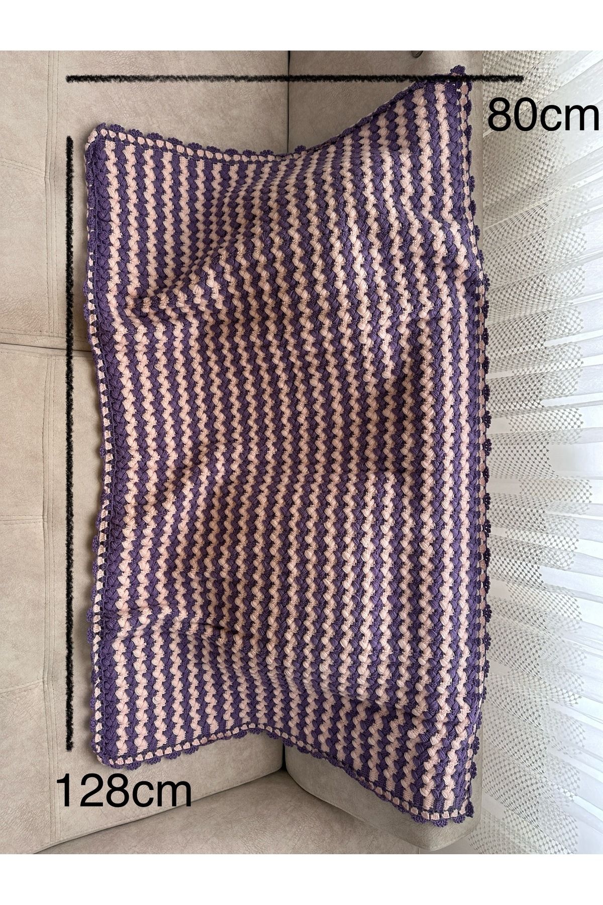 Bakırhane Tasarım %100 El Örgüsü Çocuk Battaniyesi 80cmX128cm