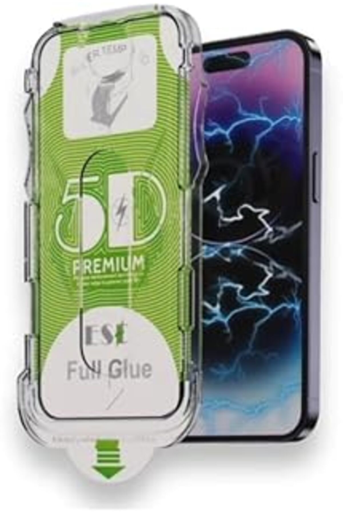 Qedii Iphone 16 Pro Max Ile Uyumlu Ekran Koruyucu Yapıştırma Aparatlı 5D Ekran Koruyucu Tam Kaplayan Temp