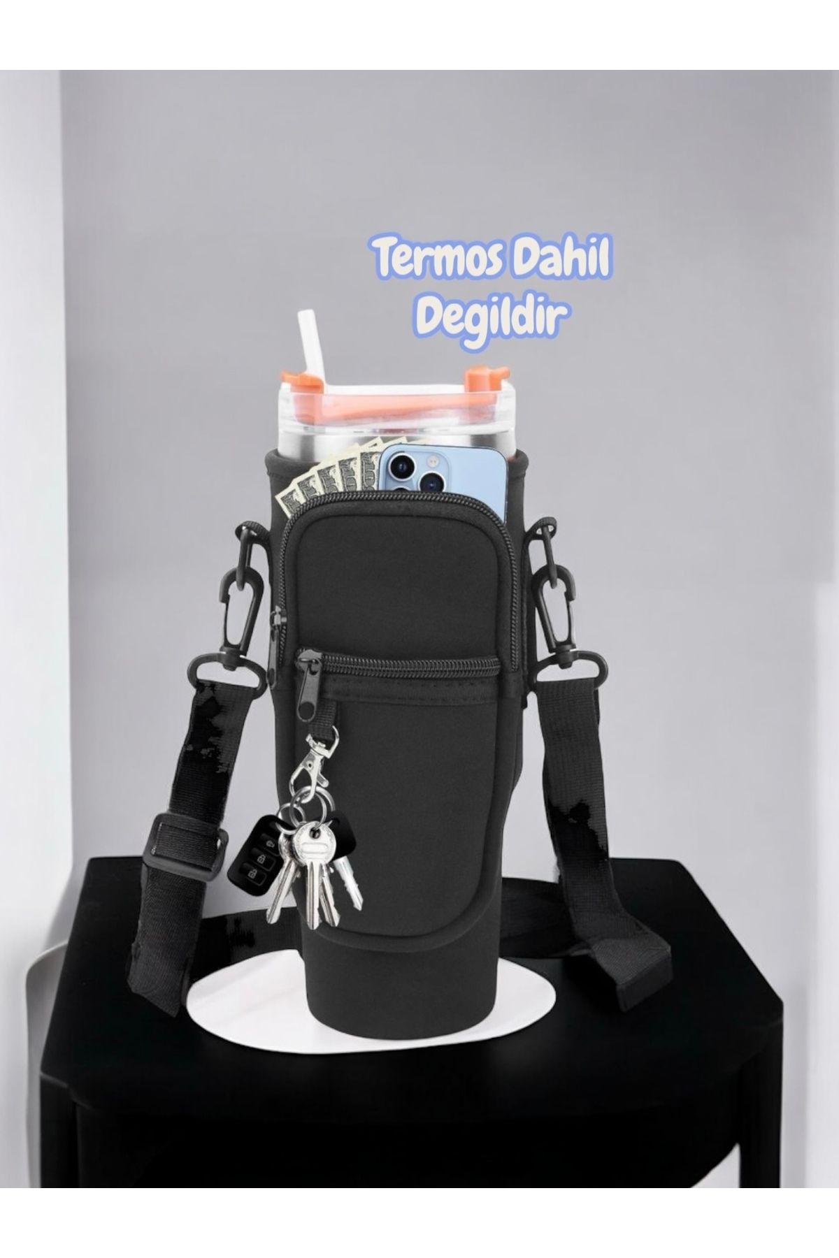 Stanley Quencher ve Tüm Pipetli Termoslarla Uyumlu Termos Kılıfı Çanta Ve Omuz Askısı