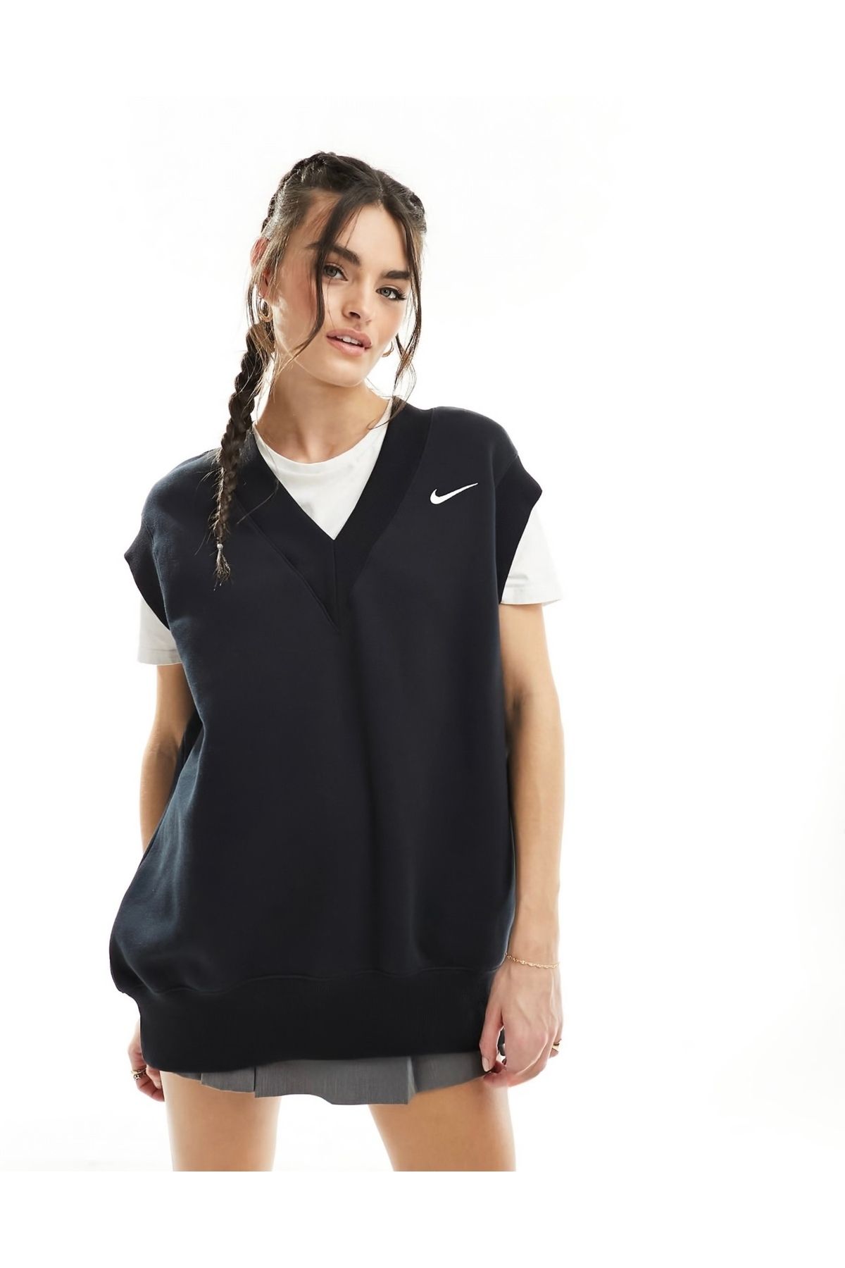 Nike Sportswear Phoenix Fleece Oversized Gilet Siyah Kadın Sweatshirt