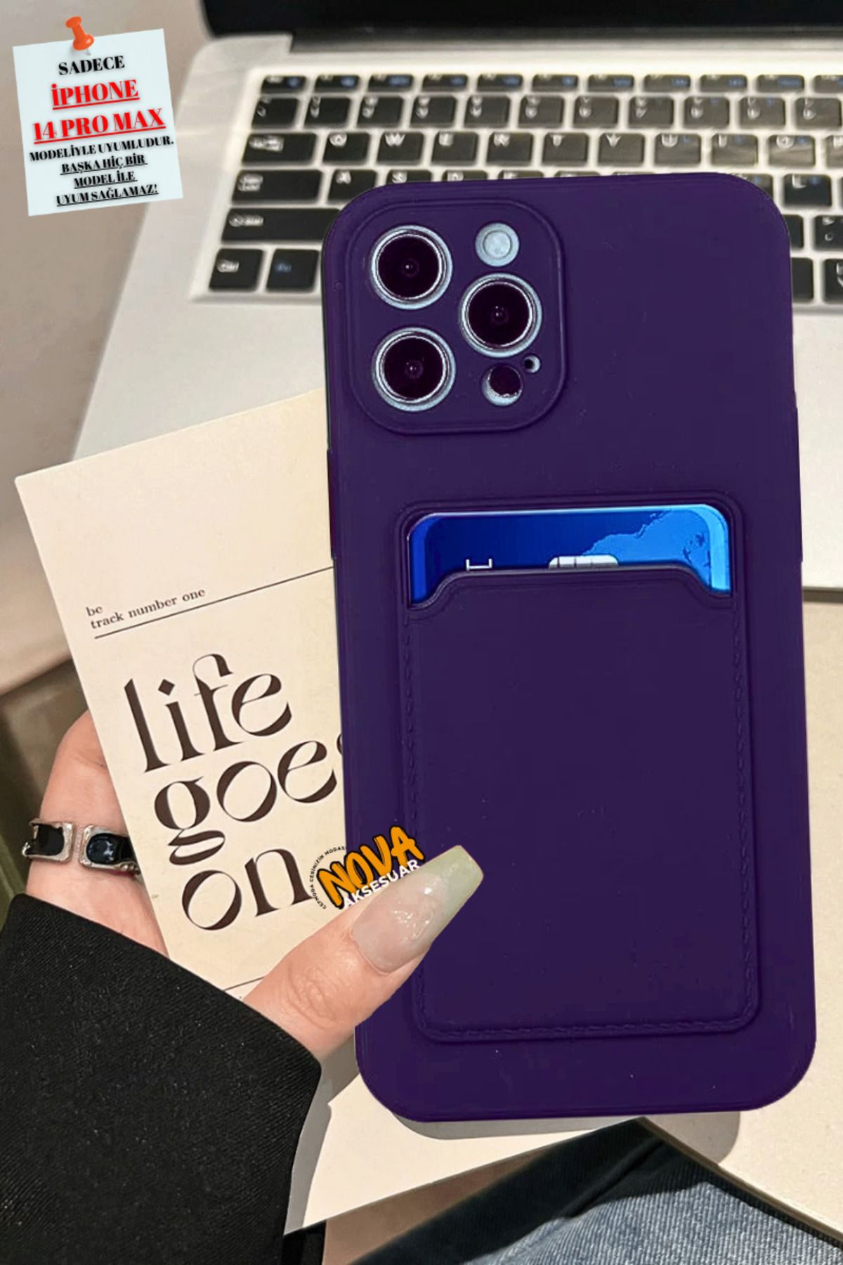 cepmoda iPhonE 14 PRO uyumlu | Kartlıklı Slim Telefon Kılıfı - Yumuşak iNce Silikon Kapak | MOR