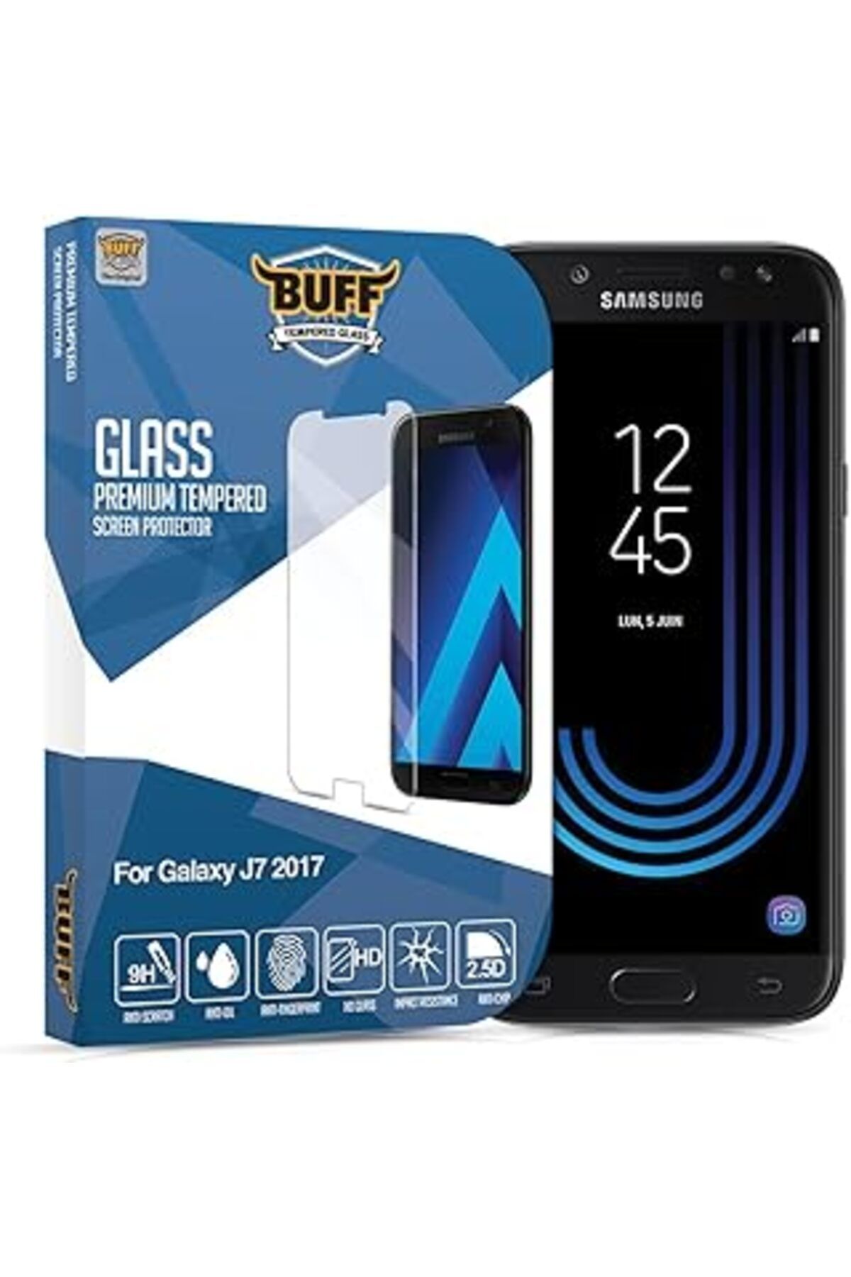 Qedii Buff Galaxy J7 2017 Glass Ekran Koruyucu