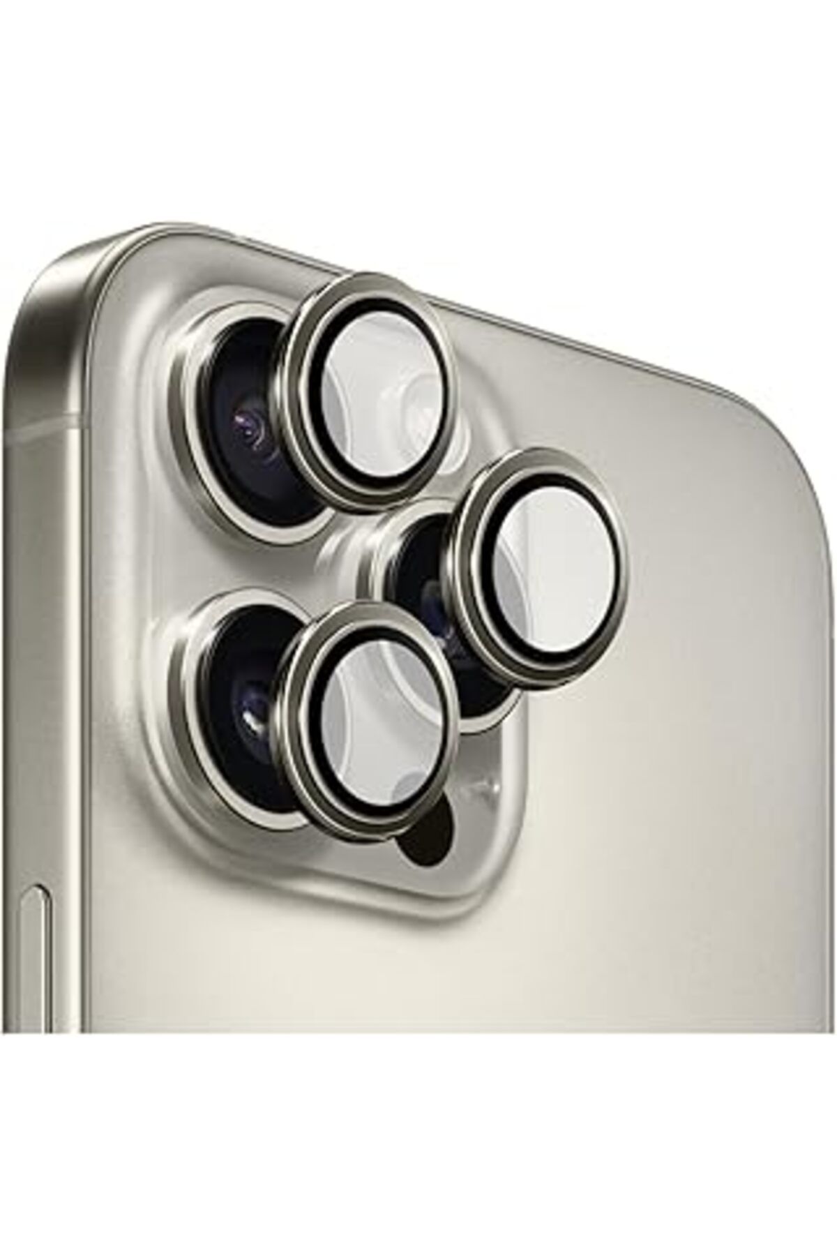 Qedii Safeus Safir Temperli Kamera Lens Koruyucu, Iphone 16 Pro Max Ve Iphone 16 Pro Ile Uyumlu (Naturel