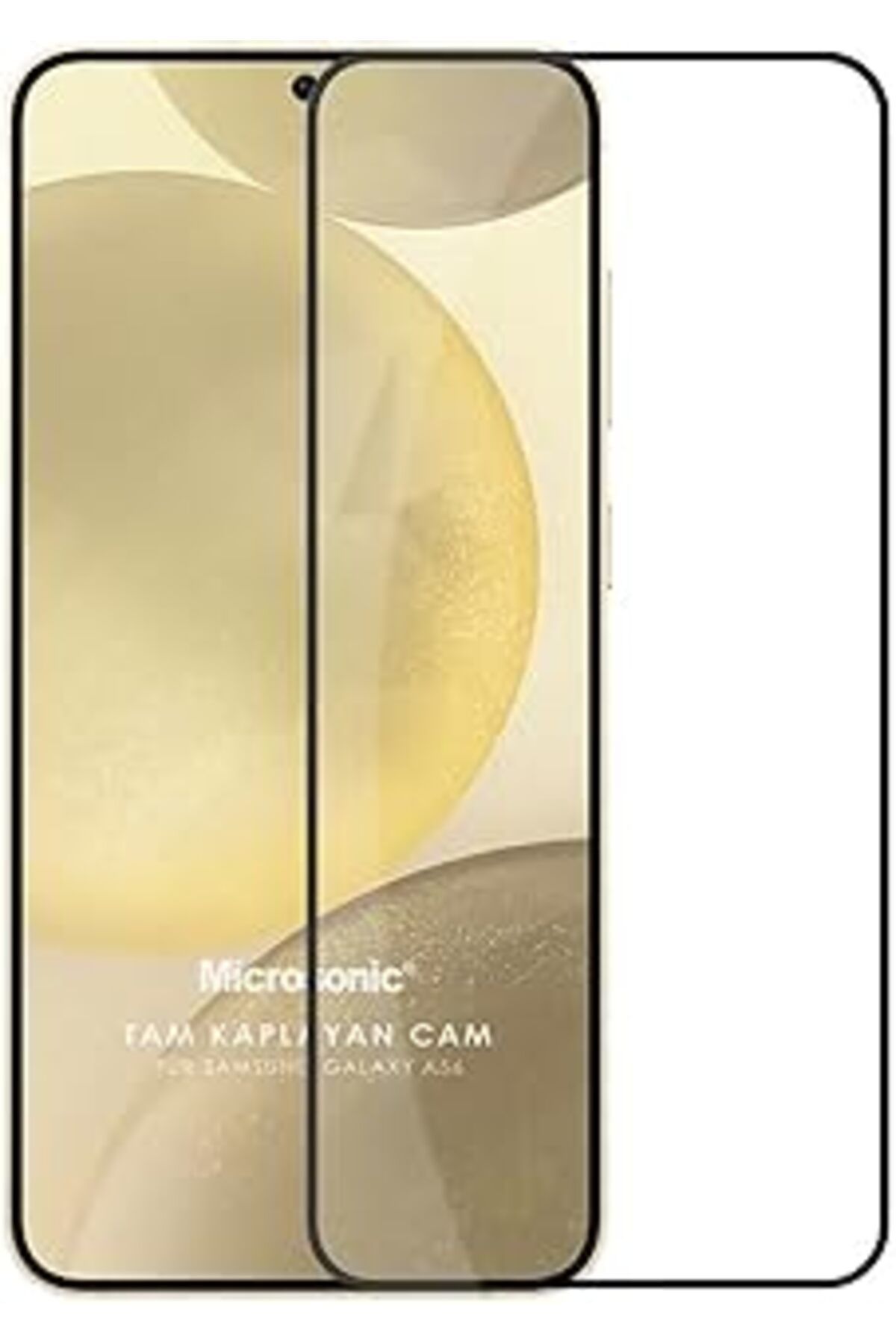 Qedii Microsonic Samsung Galaxy A56 Tam Kaplayan Temperli Cam Ekran Koruyucu Siyah