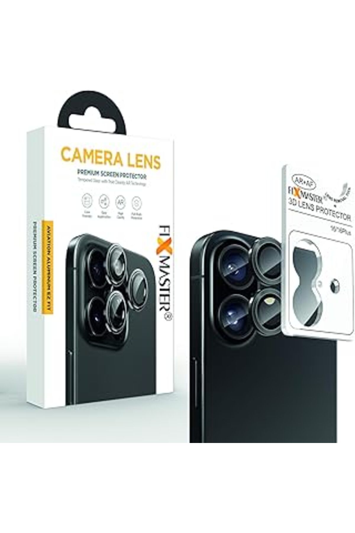 Qedii Fixmaster Iphone 16-16 Plus Uyumlu Kamera Lens Koruyucu, Kolay Kurulum, Alüminyum Alaşımlı Çerçeve,