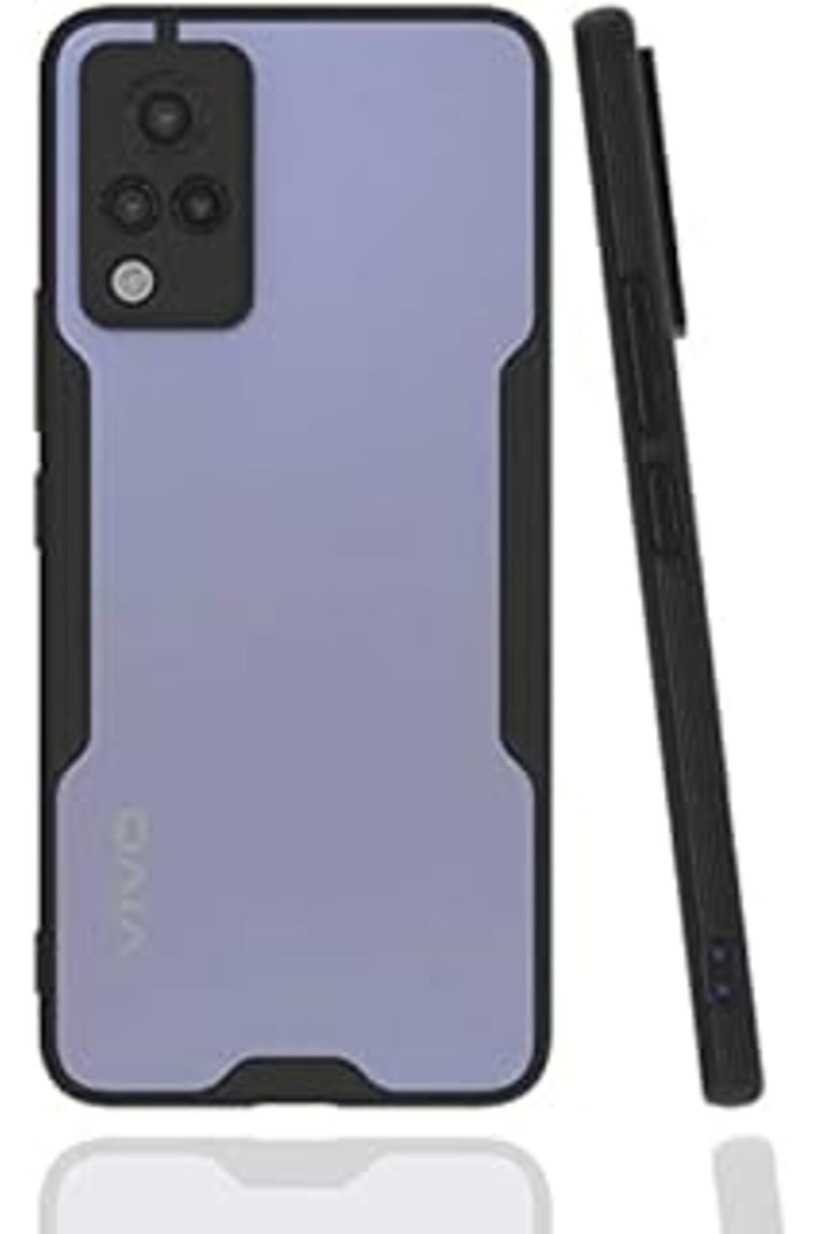 Pazarcan Zore Vivo İle Uyumlu V21 Kılıf Parfe Kapak, Siyah