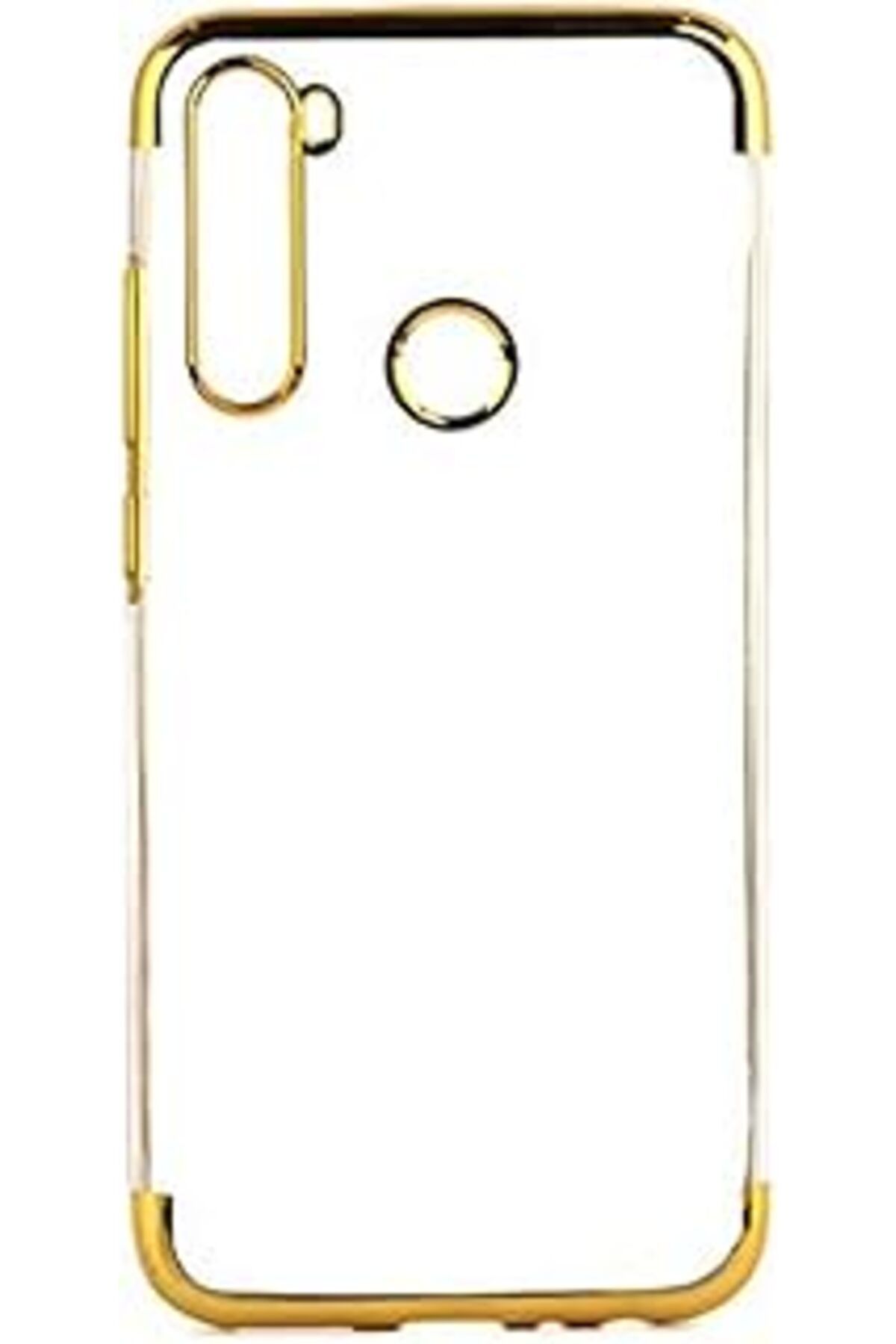 Pazarcan Kny Xiaomi Redmi Note 8T İçin Kılıf, 4 Köşe Renkli Şeffaf Laser, Silikon, Gold