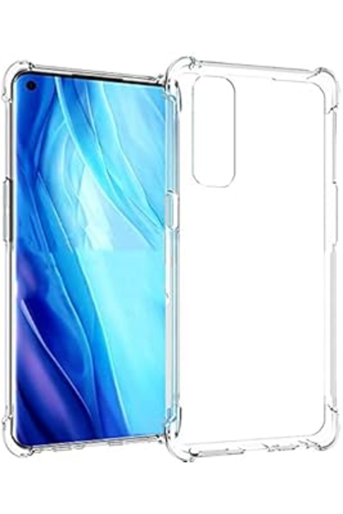 Pazarcan Anti-Shock Sert Arka Kapak Kılıf Reno 4 İle Uyumlu Kılıf Harika Kalıp Kesimi Clear Anti-Shock Ultra