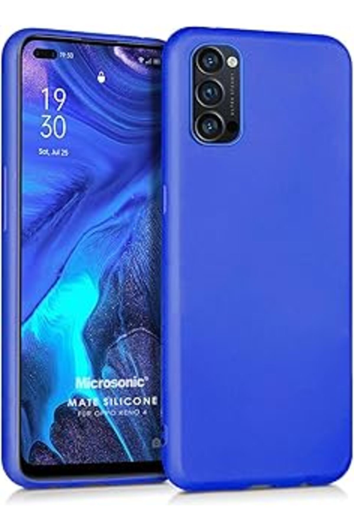 Qedii Microsonic Matte Silicone Oppo Reno 4 Için Kılıf Mavi [Reno 4 Ile Uyumlu Kılıf - Mavi]