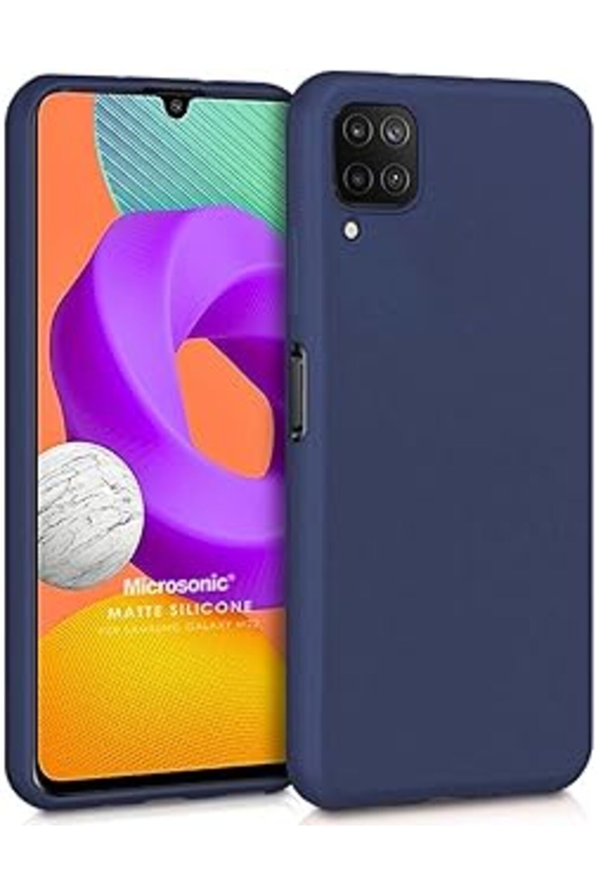 Pazarcan Microsonic Matte Silicone Galaxy M22 Kılıf Lacivert [Galaxy M22 Ile Uyumlu Kılıf - Lacivert]